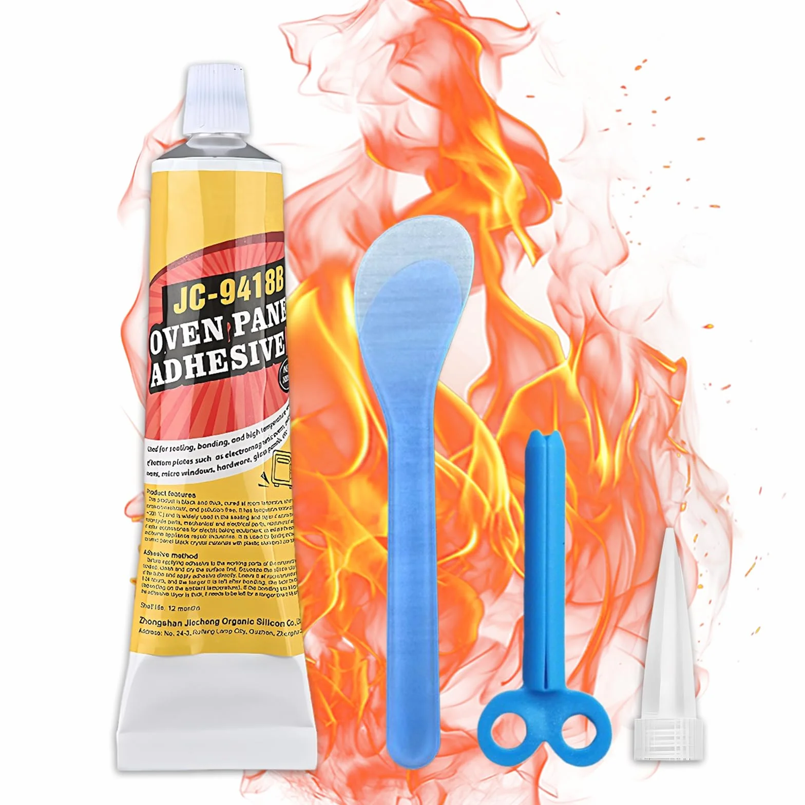 100ml klej odporny na temperatury, klej do piekarnika, klej wysokotemperaturowy do mikrowfal, piekarników, plitek indukcyjnych, okapów, pieców elektrycznych, może również łączyć elementy ognioodporne