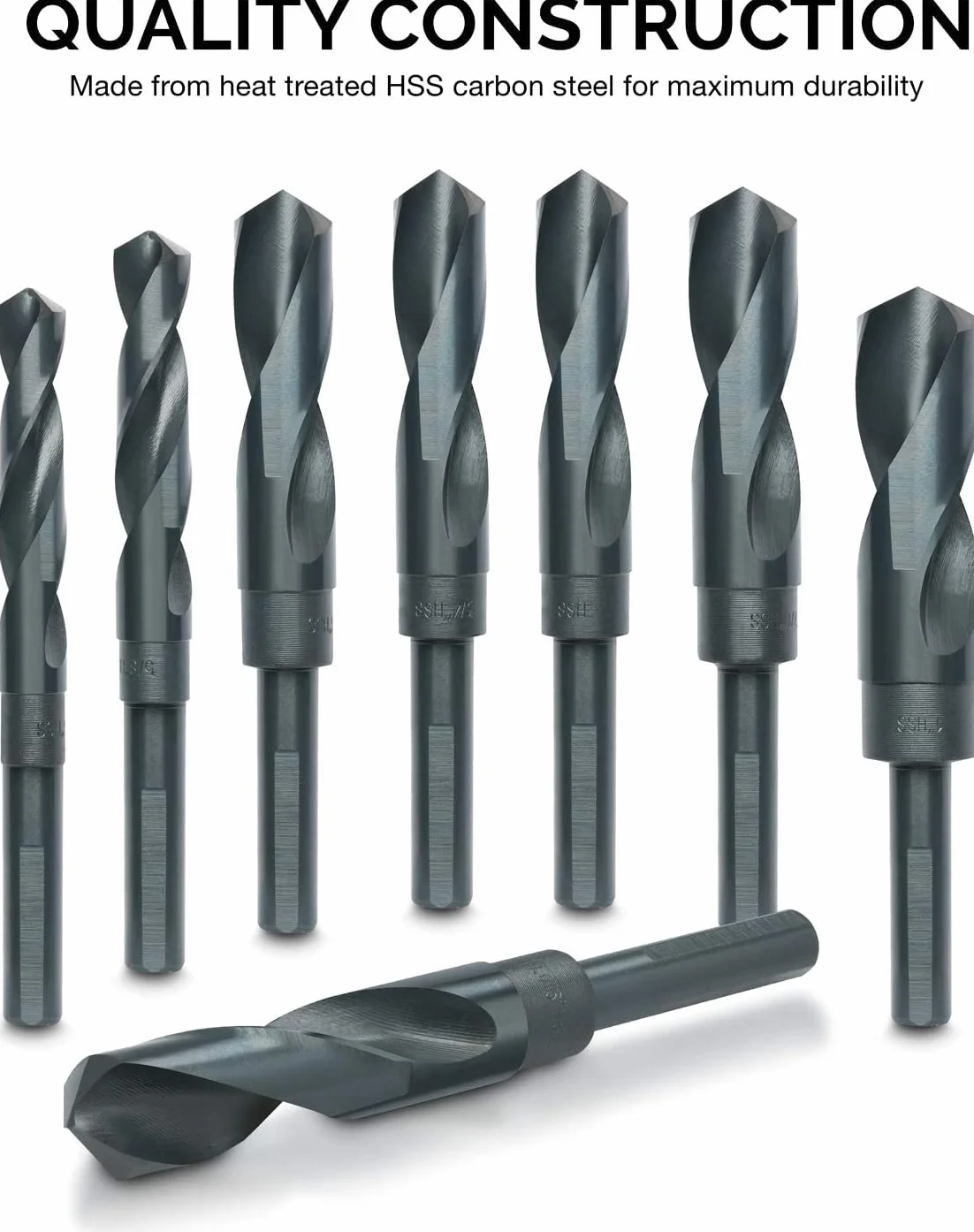 Hiltex 10005 HSS Silver and Deming zestaw wierteł przemysłowych (8 sztuk), 1/2"