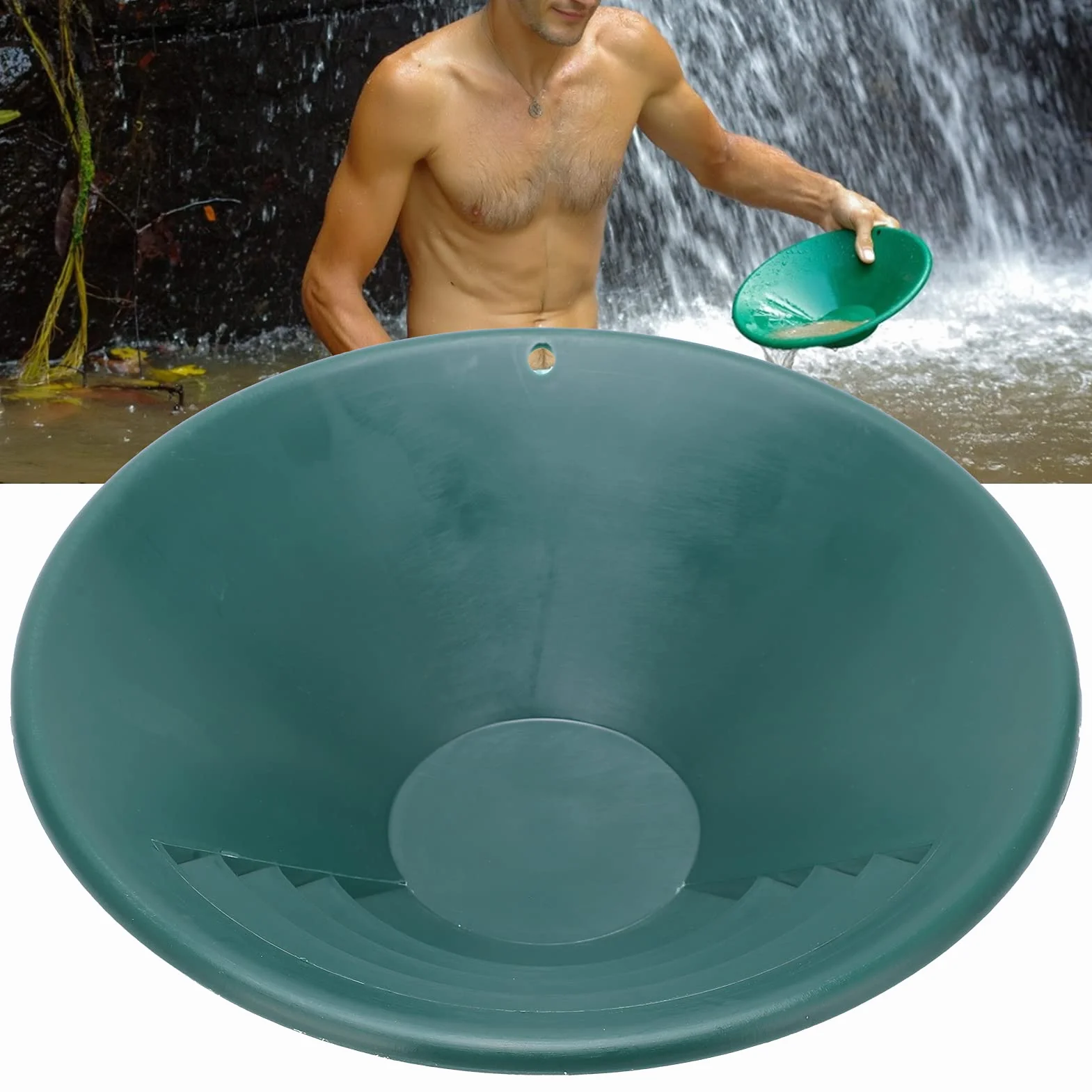 Klasyfikator Złoto 26×26×11 260mm Złota Patelnia do Płukania Abs Złoto Przesiewanie Klasyfikatora Sito do Prania Akcesoria do Tacy Zielone Płukanie Złota Złota Miska do Mycia
