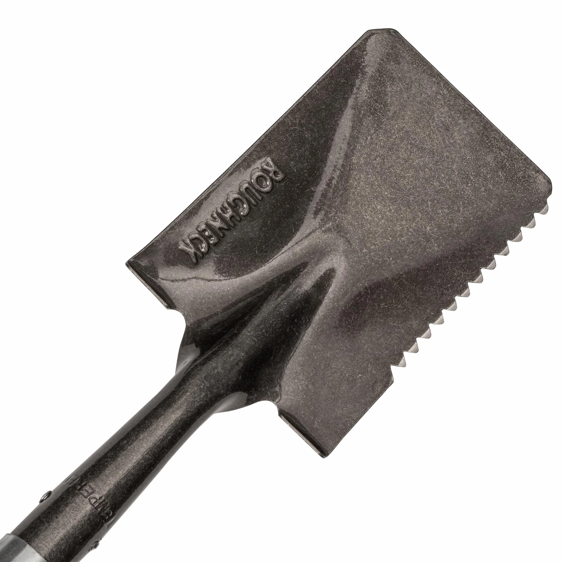 Łopata Roughneck Gorilla Sharp-Edge Micro, wytrzymałe, kwadratowe ostrze, krótki trzonek do cięcia, kopania i otwierania worków z materiałem w małych, kompaktowych przestrzeniach – 690 mm (27 cali)