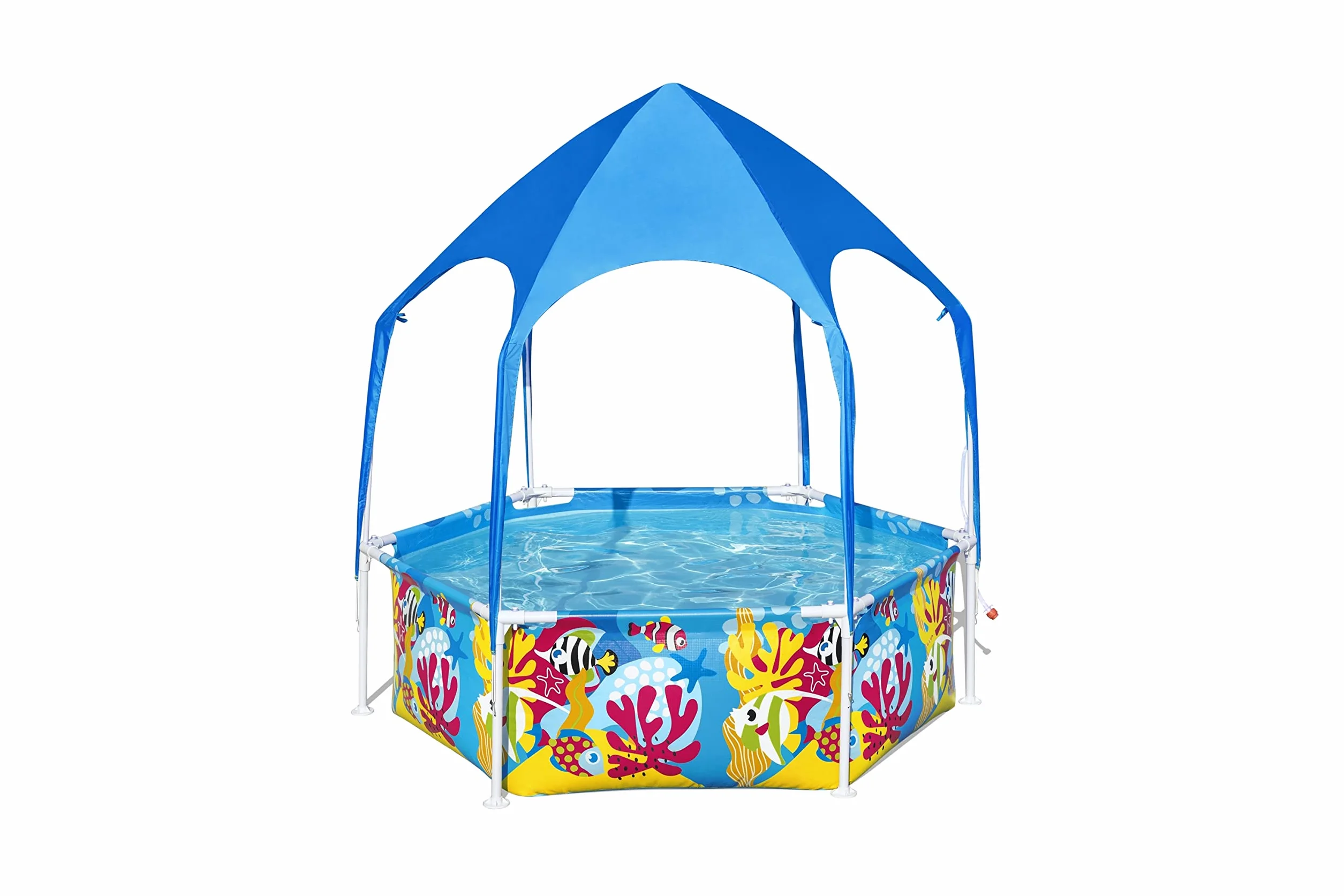 Bestway Splash in Shade 1,83 m x 1,83 m x 51 cm okrągły basen z wkładką DuraPlus i baldachimem UV