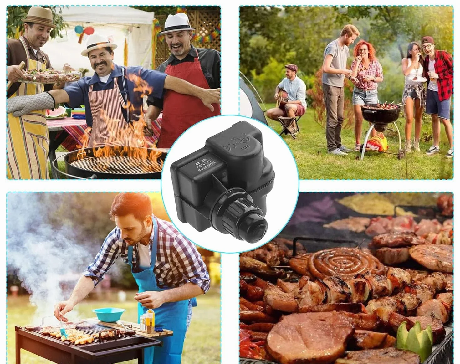 Generator iskier z przyciskiem do zapalnika piezoelektrycznego, 6 wyjść do Broil King, Broil-Mate, Sterling, Silver Chef, Uniflame, Surefire, BBQ Pro (czarny)