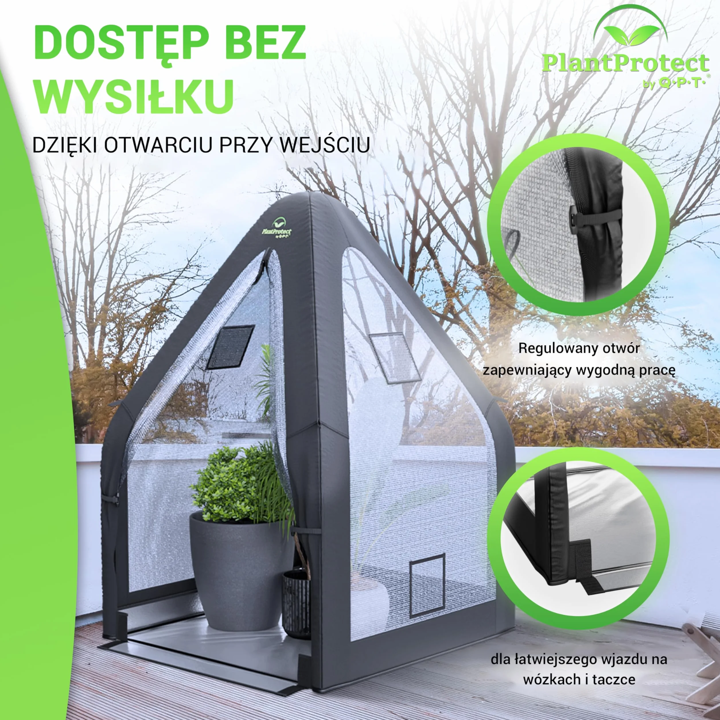 Q.P.T. Namiot zimowy dla roślin - Ochrona przed wiatrem i deszczem (Folia bąbelkowa)