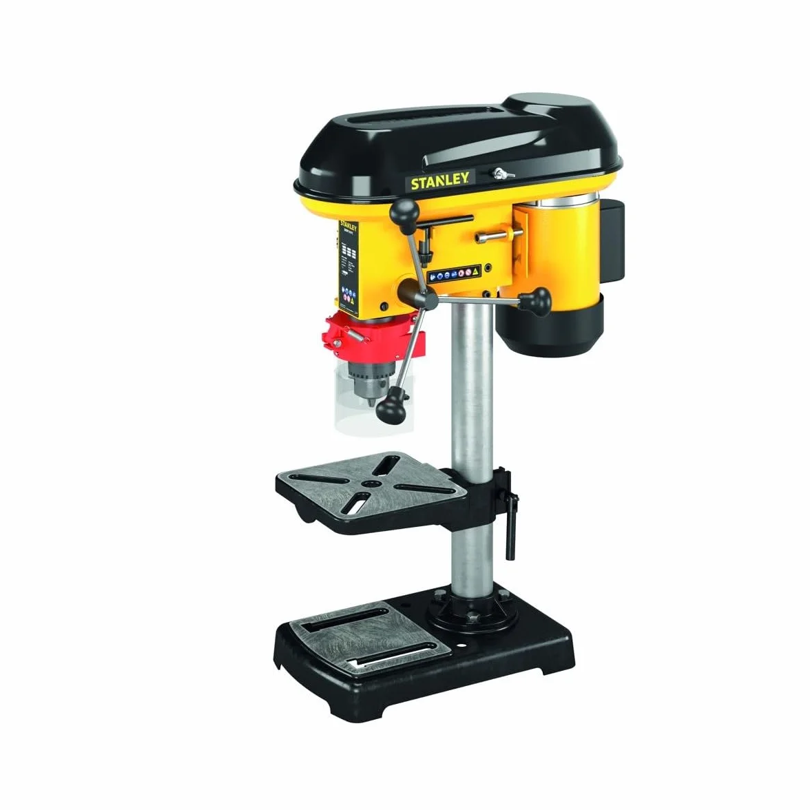 Stanley Wiertarka stołowa kolumnowa 400W, uchwyt 13 mm, 9 prędkości 420-2700 obr/min, regulowany stół 0-45°, precyzyjne wiercenie drewno metal tworzywa