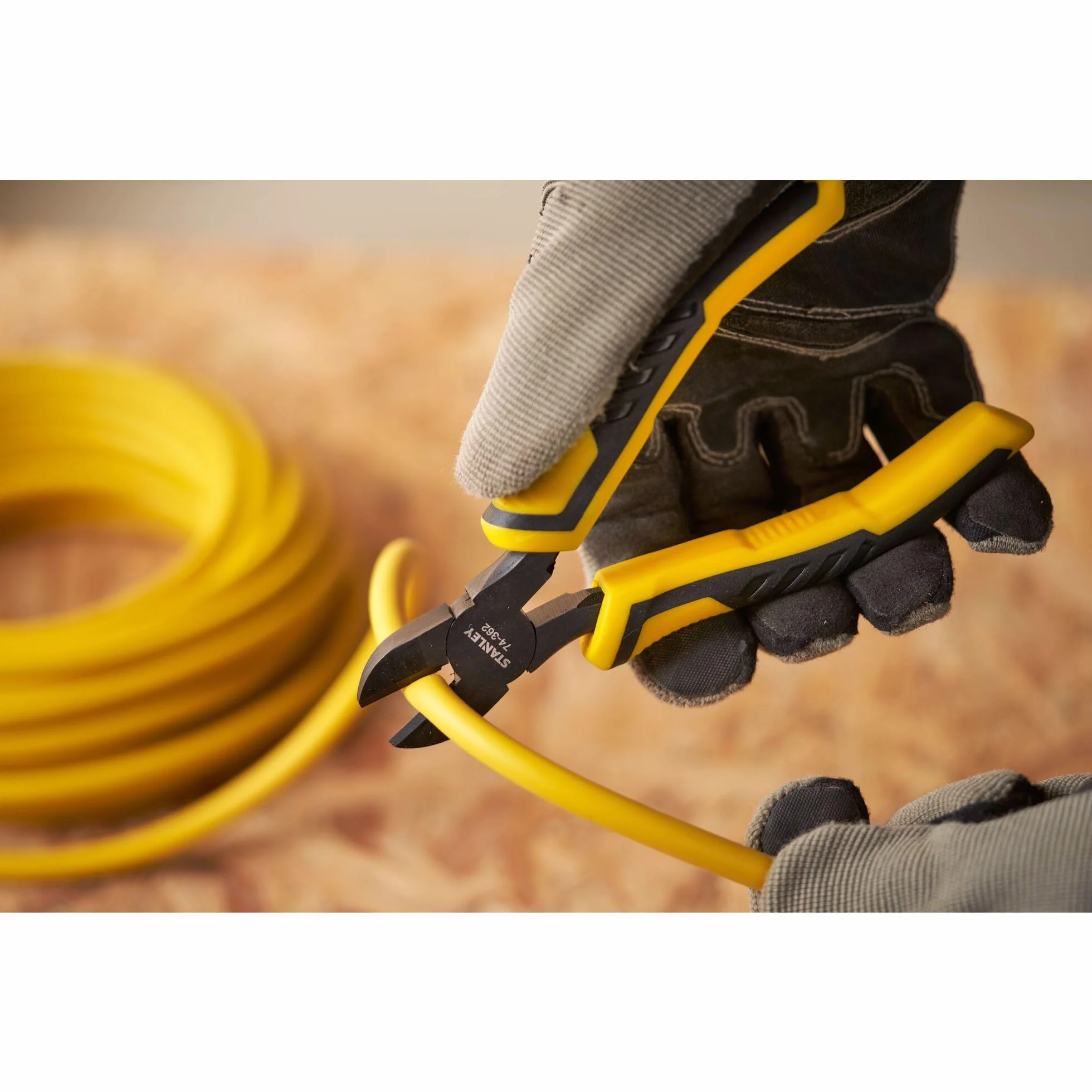 Stanley STHT0-74362 Tools 074362 ControlGrip ukośne szczypce tnące 150 mm, żółty/czarny
