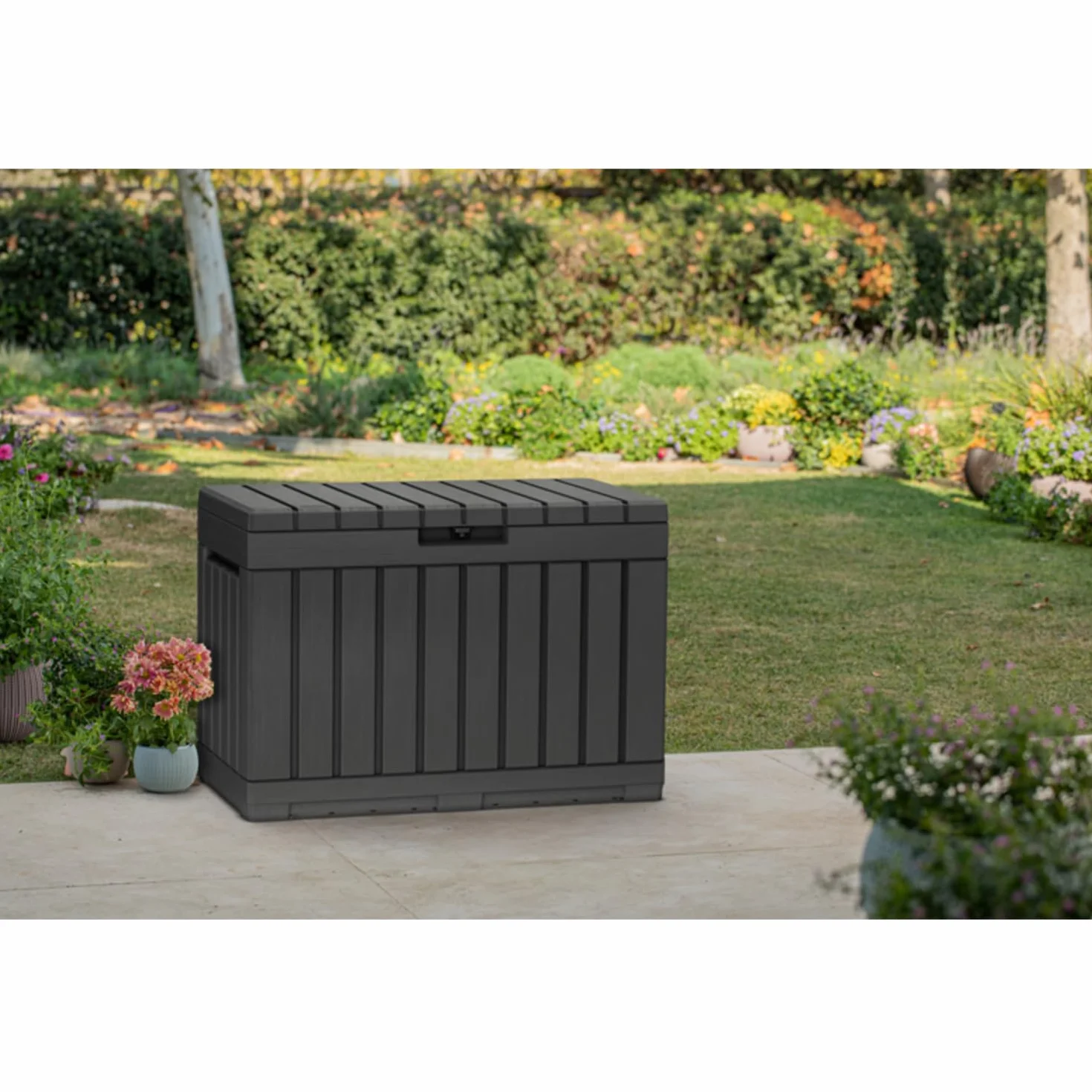 Keter Kentwood pudełko do przechowywania 190 l ogrodowe odporne na UV 82,3 x 45,7 x 57,7 cm grafitowe