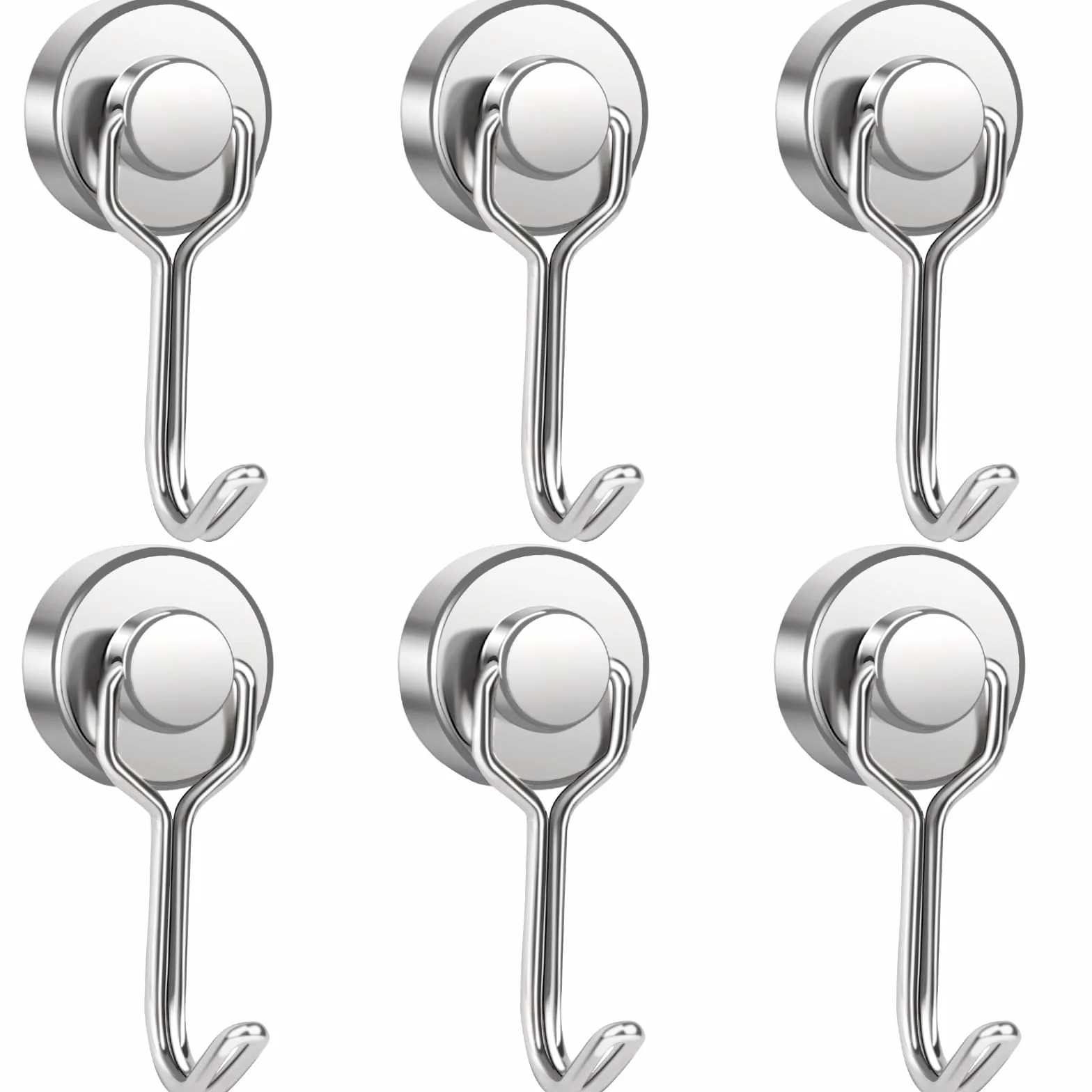 Haczyki magnetyczne bardzo mocne magnesy neodymowe 20 mm z mocnym hakiem małe magnesy obrotowe haczyki żelazna na lodówkę, sufit, kuchnia, ciężki, 6 sztuk