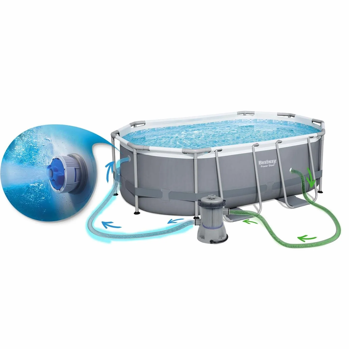 Bestway Power Steel 10' x 6'7" x 33" Oval Pool Set