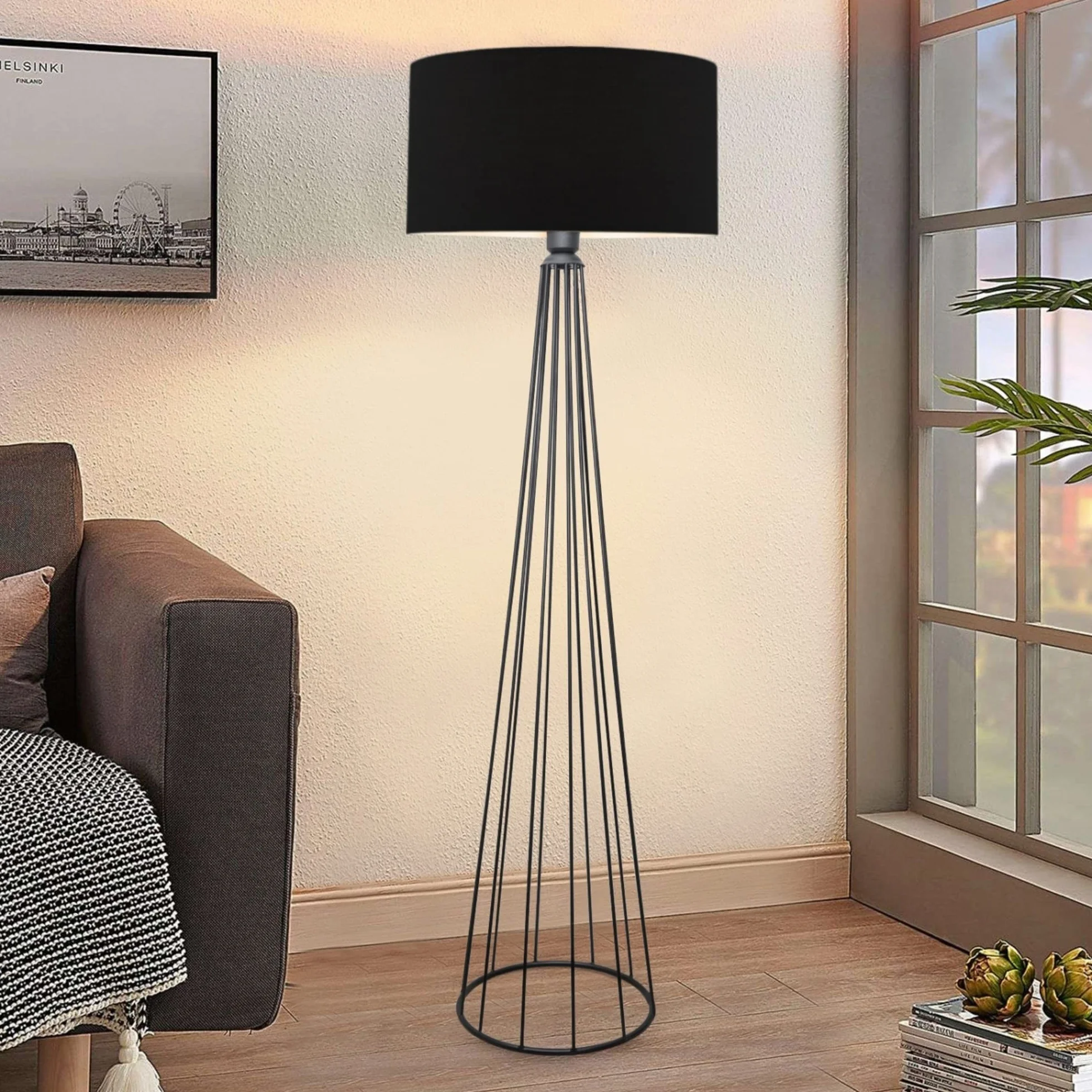 lux.pro Lampa stojąca Neath lampa stojąca 1 x E27 lampa podłogowa do salonu sypialni czarna / antracyt