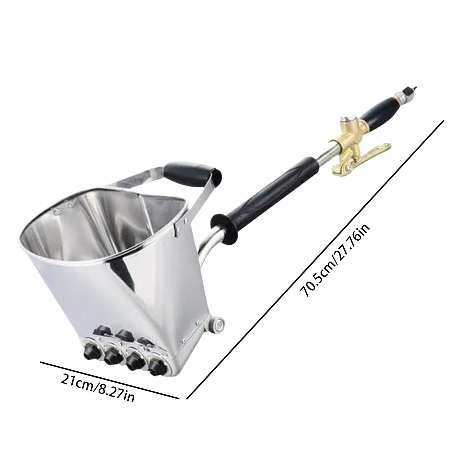 Opryskiwacz cementowy, pneumatyczne ?dzie do tynkowania, konstrukcja 71 x 20 cm, trwa?y zbiornik ze stopu, wysokoci?nieniowa konstrukcja 4 z ergonomicznym uchwytem, sprz?t do renowacji ?cian i