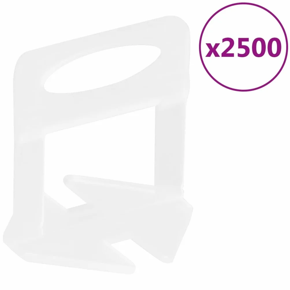 vidaXL System poziomowania płytek, 500 klinów, 2500 klipsów, 1 mm