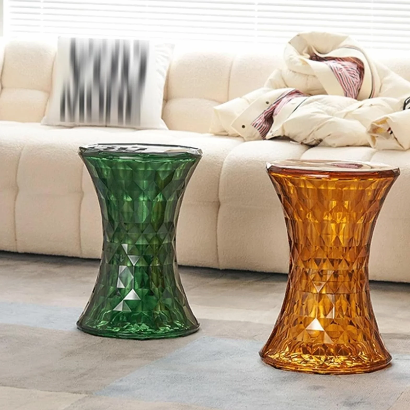 Taboret ogrodowy kryształowy okrągły Orange