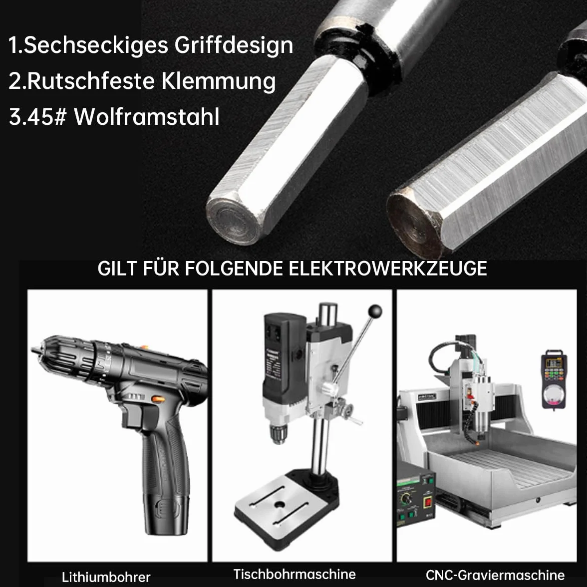 SUQIN Wiertło Forstnera 35 mm wiertło do drewna z trzonkiem sześciokątnym,Professional Wiertło sednik do wiercenia w miękkim lub twardym drewnie, fornirowanym i nielaminowanej płycie wiórowej