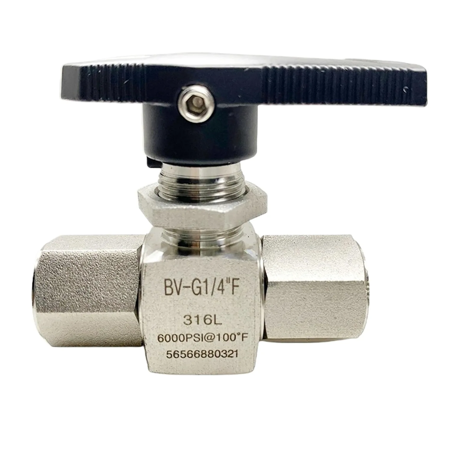 6000 PSI Wysokie ciśnienie 1/8 1/4" 3/8" 1/2" BSP NPT Żeński Zawór kulowy odcinający ze stali nierdzewnej 316 CNG Gaz ziemny Woda Olej opałowy(1/4",BSPT_FEMALE TO FEMALE)