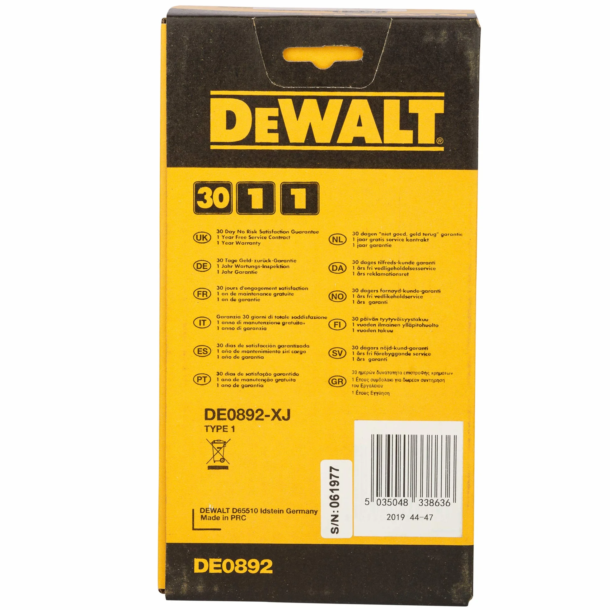 DEWALT Odbiornik do lasera liniowego z czerwoną linią DE0892 (do lokalizacji wychodzących promieni laserowych do 50 m, z sygnałem optycznym i akustycznym, zasilanie na baterię 9 V)