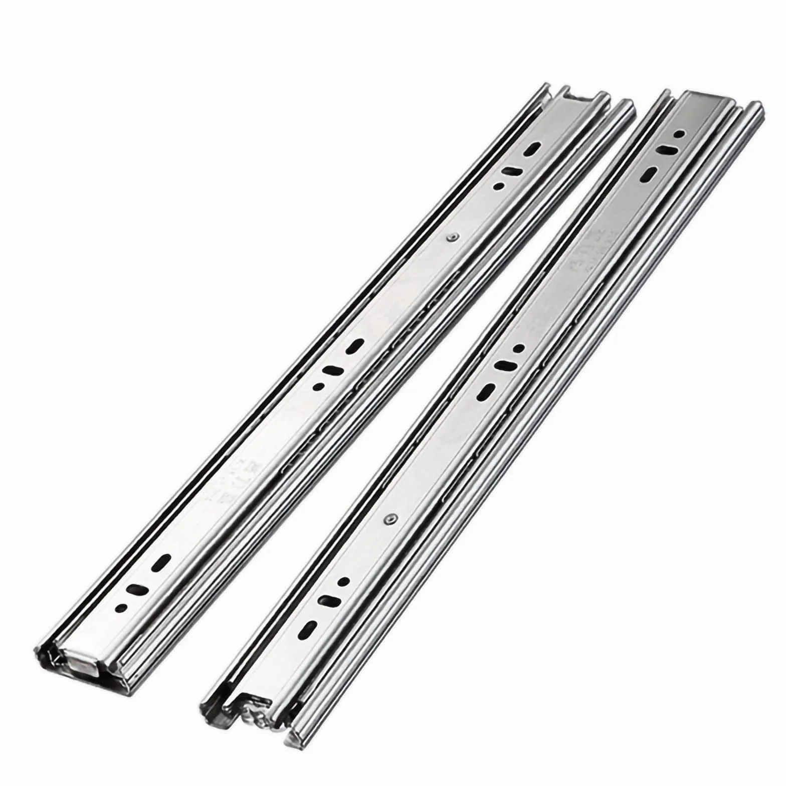 Wytrzymałe prowadnice do szuflad 600 mm – nośność 20 kg, 3-składane, pełne wysuwane prowadnice z łożyskami kulkowymi ze stali nierdzewnej 201, szuflada Ra, 2-pak