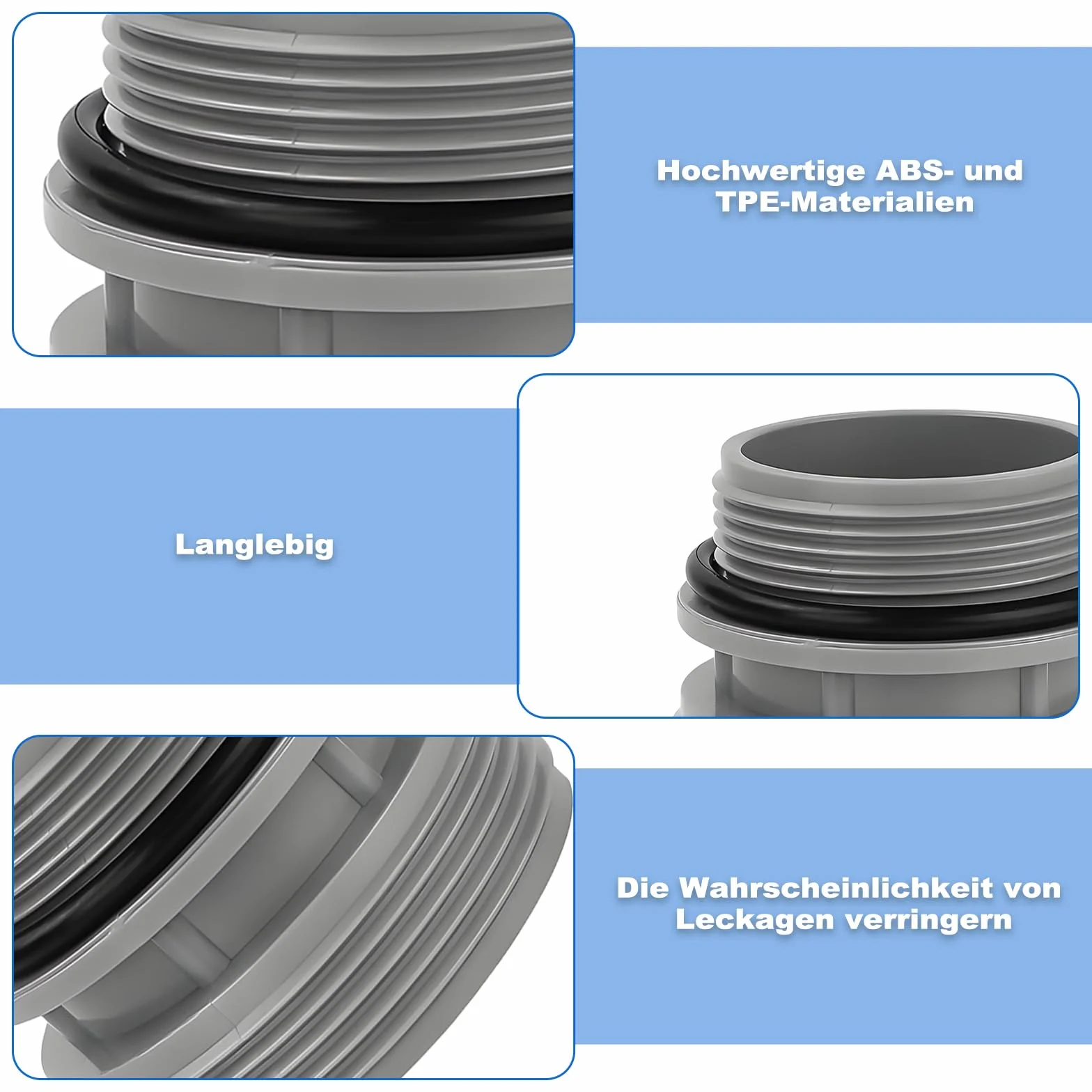 Adapter do węża basenowego 40 mm 1 1/2 cala zestaw 2 sztuki