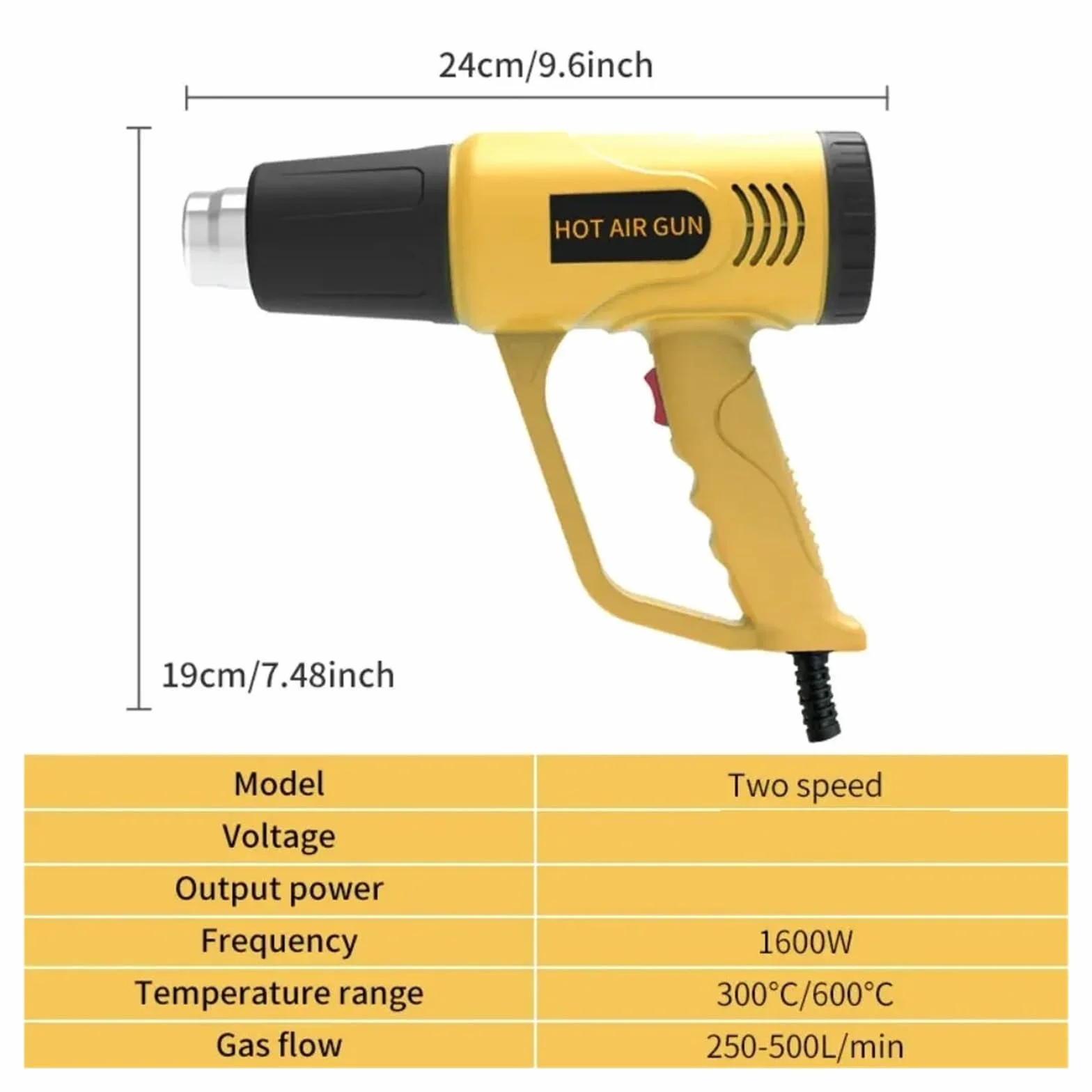 Opalarka 2000 W Ręczna Przemysłowa Z Dwoma Ustawieniami Temperatury Do Projektów Wystroju Wnętrz I Rękodzieła Silnik O Wysokiej WydajnośCi(Heat Gun Set)