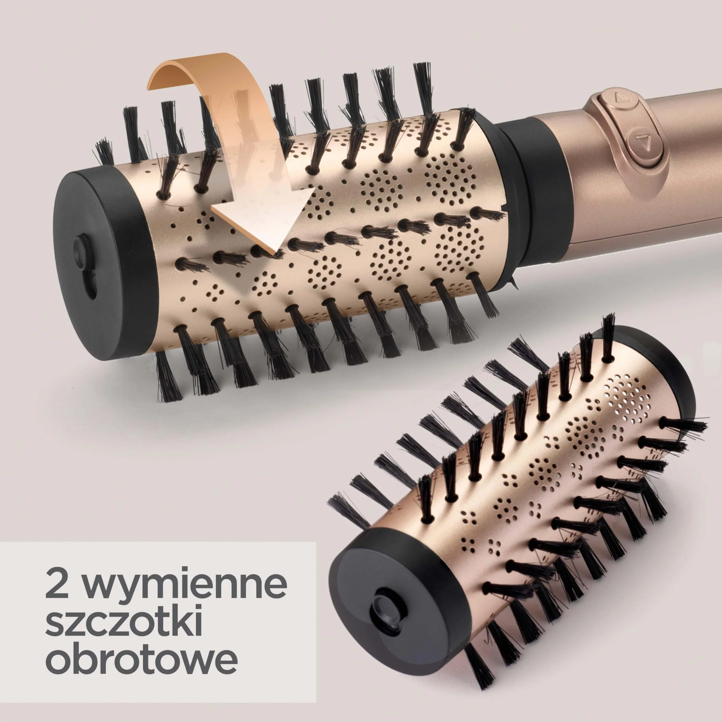 BaByliss Big Hair Dual Hot Air Rotating Brush - 650 W, technologia jonowa, nakładki 50 mm i 40 mm, 2 kierunki obrotu, 2 ustawienia temperatury + zimny nadmuch, czarny, AS952E