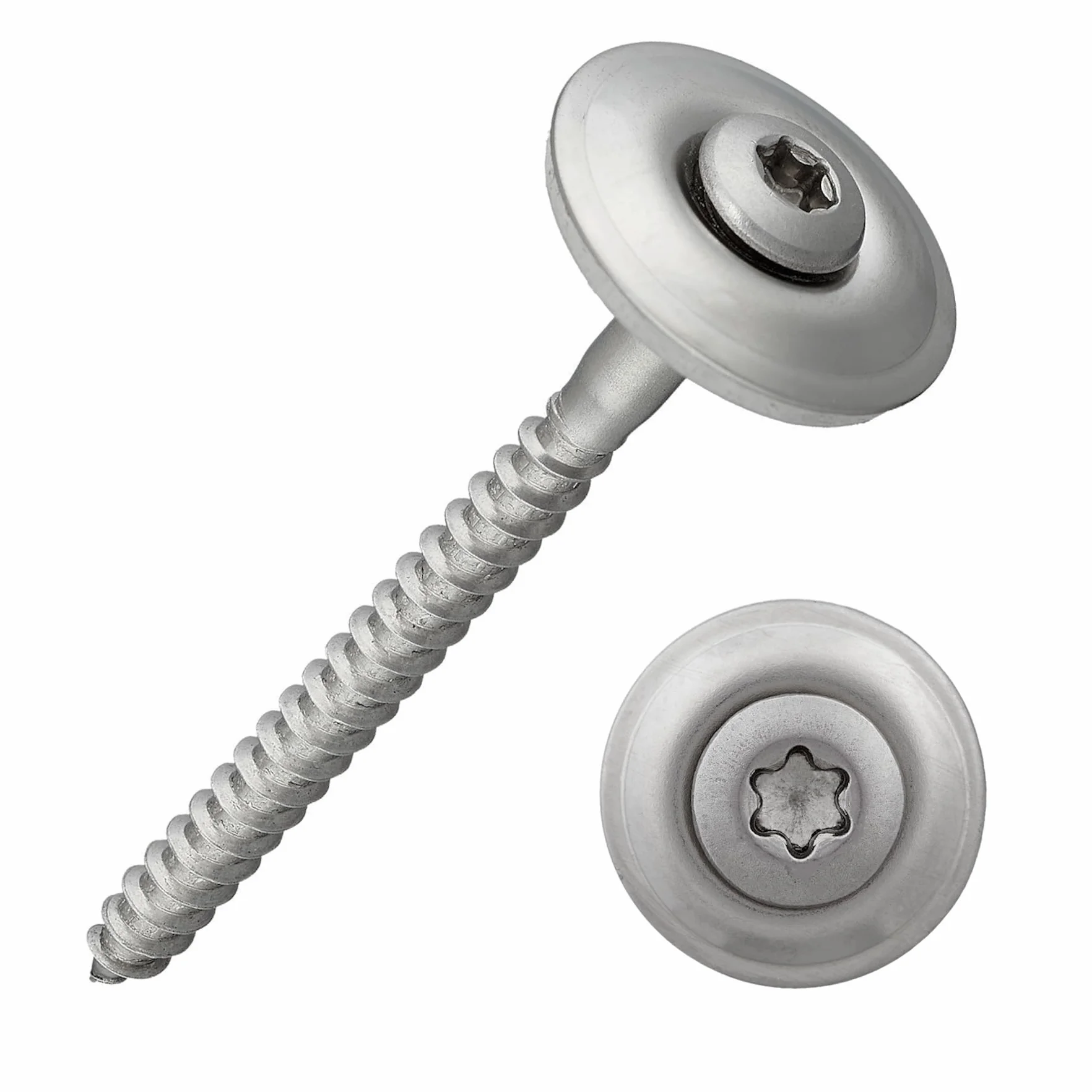 Śruby blacharskie z podkładką uszczelniającą EPDM (20 mm) i napędem Torx / TX20 | Stal szlachetna A2 | Podobne do DIN 7995/DIN 9171 | Śruba do blachy trapezowej | Śruba blacharska (4,5 x 60 mm, 100