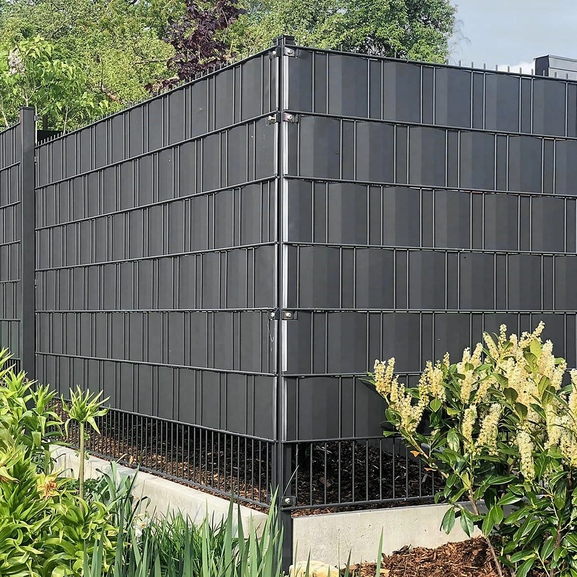 Aufun Paski osłonowe PVC 35m x 19cm mata podwójnoprętowa ogrodzenie – w zestawie 20 klipsów mocujących, osłona wzroku ogrodzenia, ogrodzenie ogrodowe, osłona wzroku, folia ogrodzeniowa do ogrodu