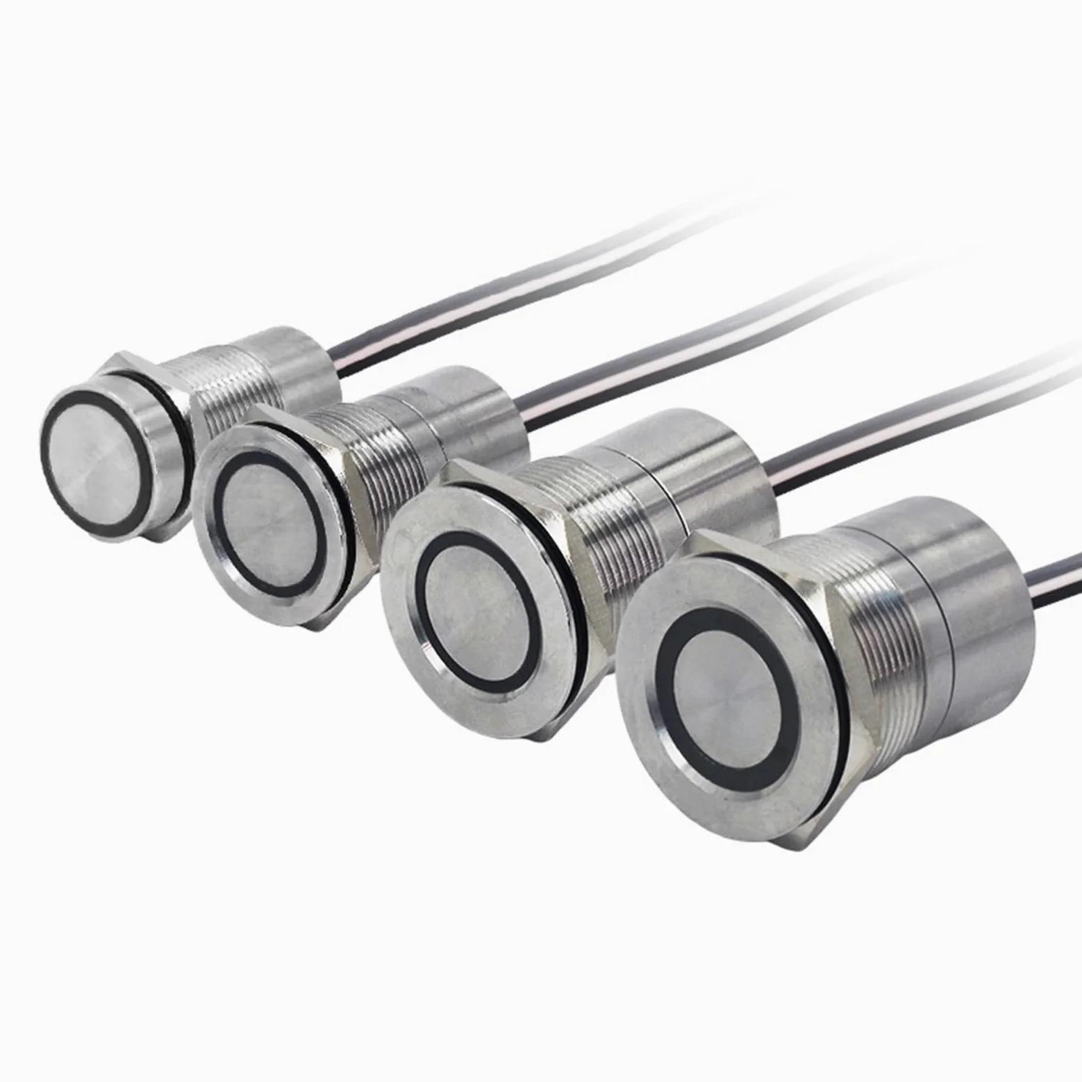 1 sztuk/inteligentny przełącznik czujnika dotykowego 12 V zatrzaskowe czujniki chwilowe przycisk 16/19/22/25/30 mm DC 6 V 24 V | Czerwona dioda LED, 22 mm