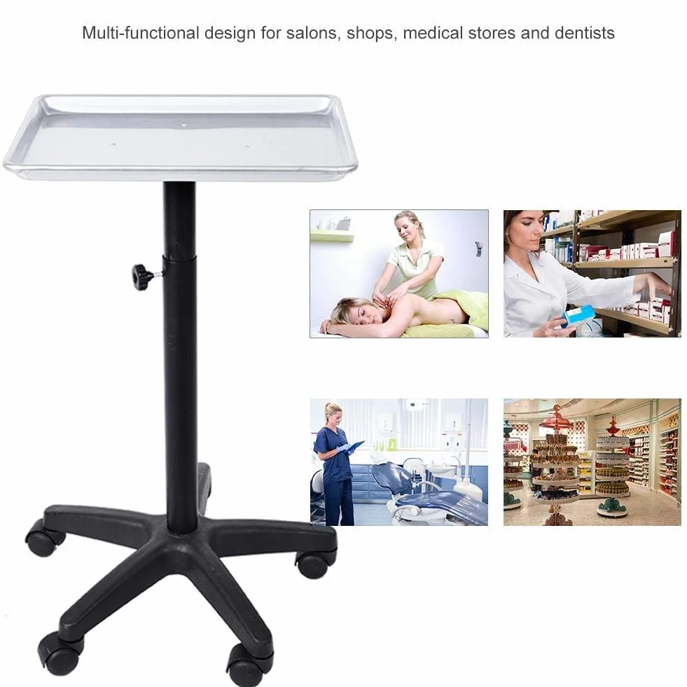 Wózek do przechowywania fryzjera, wózek do salonu na kołach aluminiowych, taca na narzędzia mobilne na kółkach Taca na narzędzia do fryzjera Kosmetyczka Tattoo Beauty Manicure 45 x 33 x 65 cm