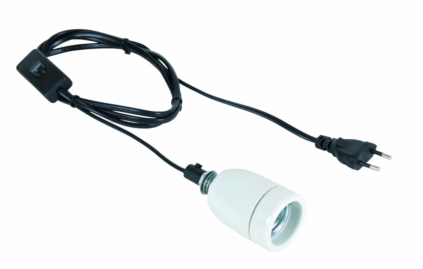 Trixie Przedłużacz Sieci Elektrycznej z Oprawką Ceramiczną, Ceramika, 250 W, Czarny/Biały