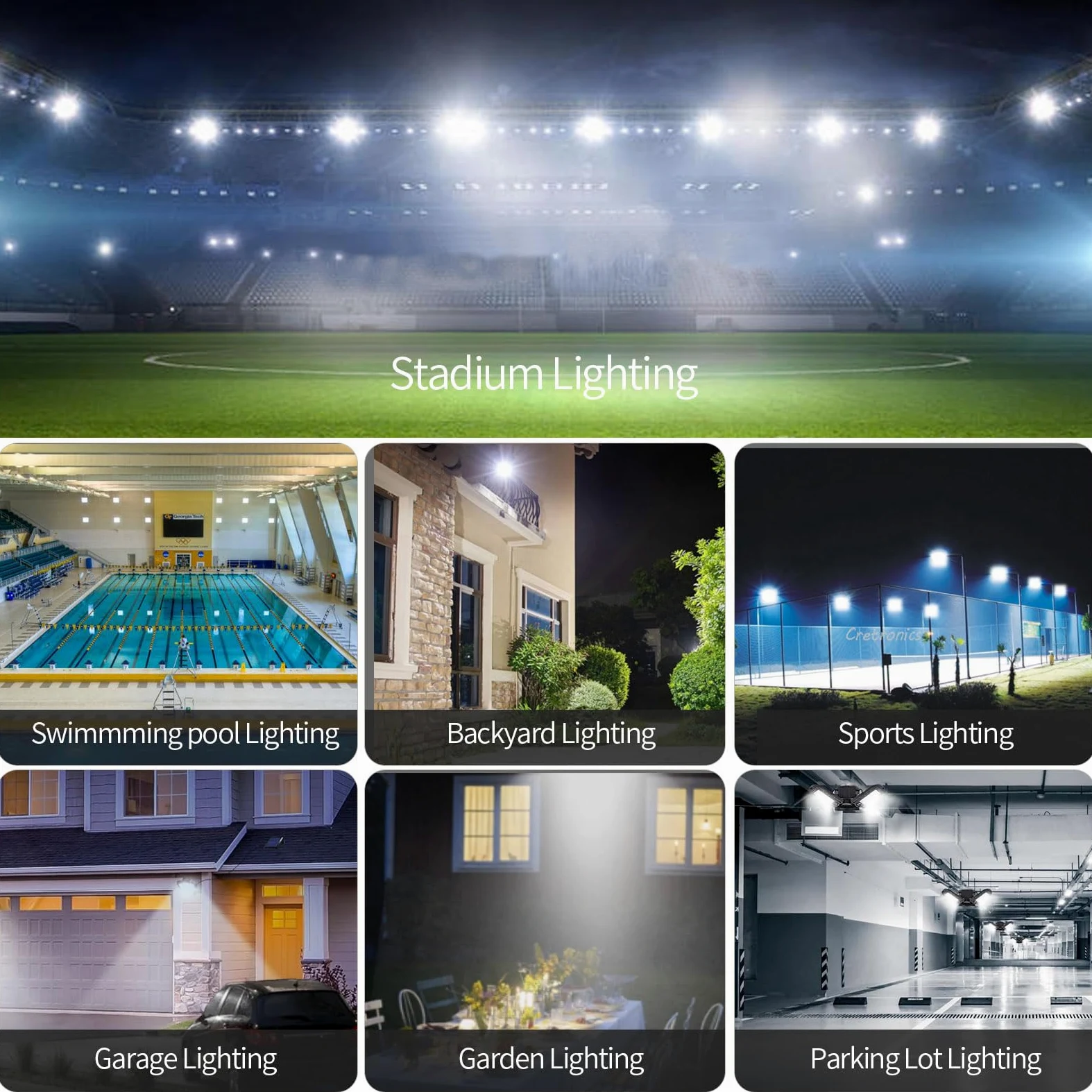 Zewnętrzny Reflektor LED 400W,Fosingut 40000LM LED Floodlights, IP65 Wodoodporny Zimna biel Zewnętrznydioda LED, Super Jasny 6500K 540 LED Oświetlenie Robocze Lampa ścienna do Garażu,Ogrodu,Patio