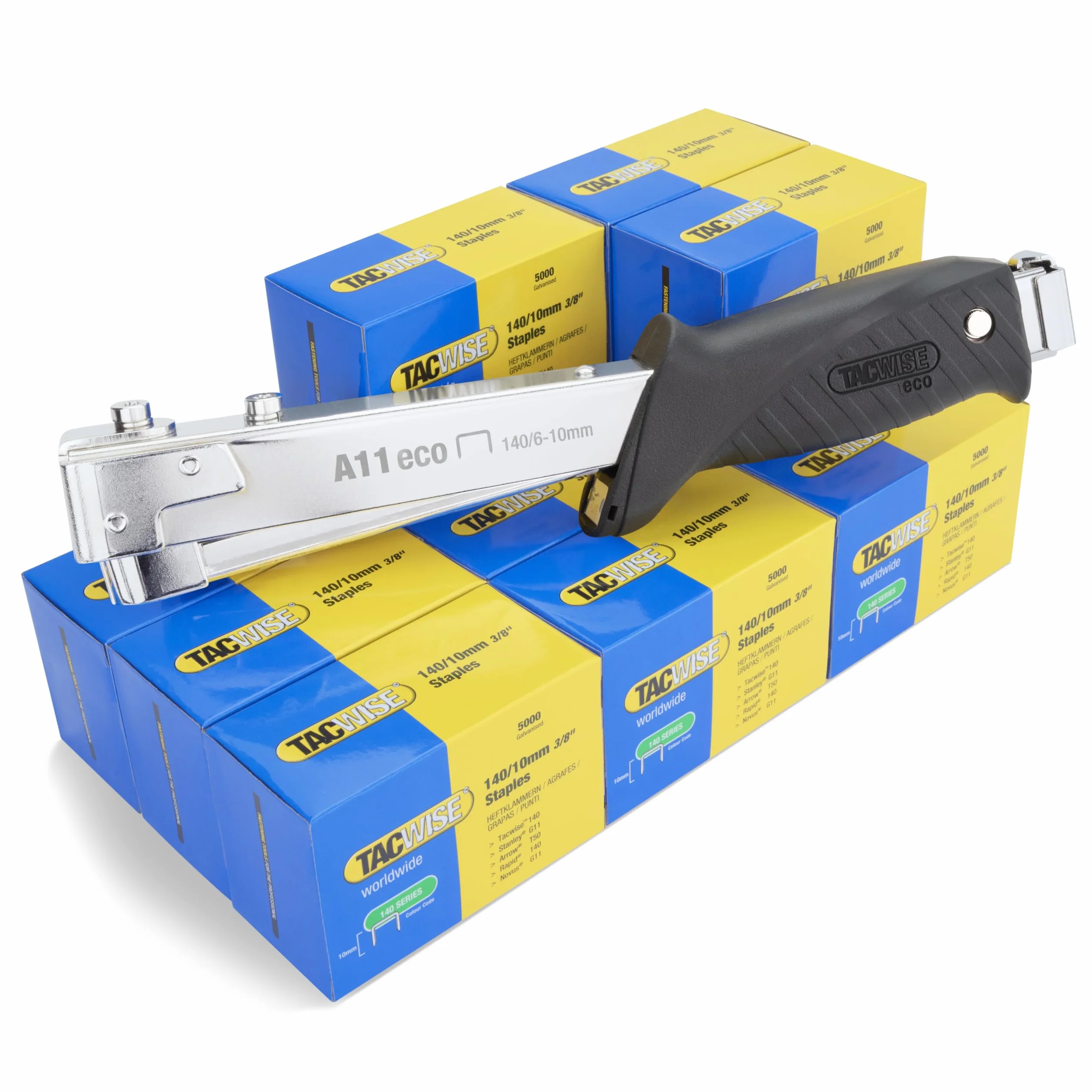 TACWISE 1783 A11 ECO Hammer Tacker z 60 000 zszywkami 140/10 mm, zastosowanie zszywek typu 140/6-10 mm