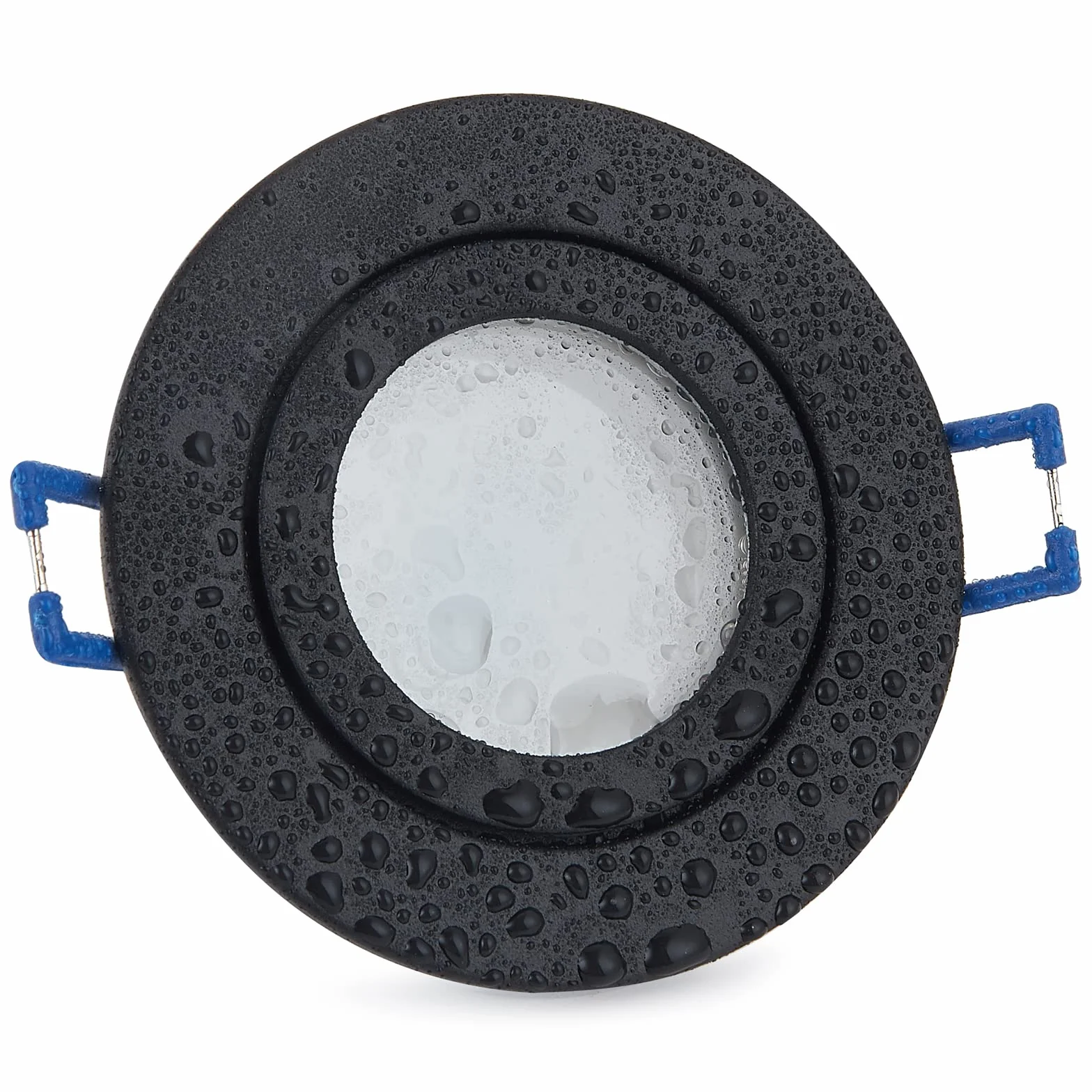 Lampa punktowa LED, ściemniana, ceramiczna, płaska, 230 V, 5 W, ciepła biel, IP44, czarna, zestaw 5 sztuk