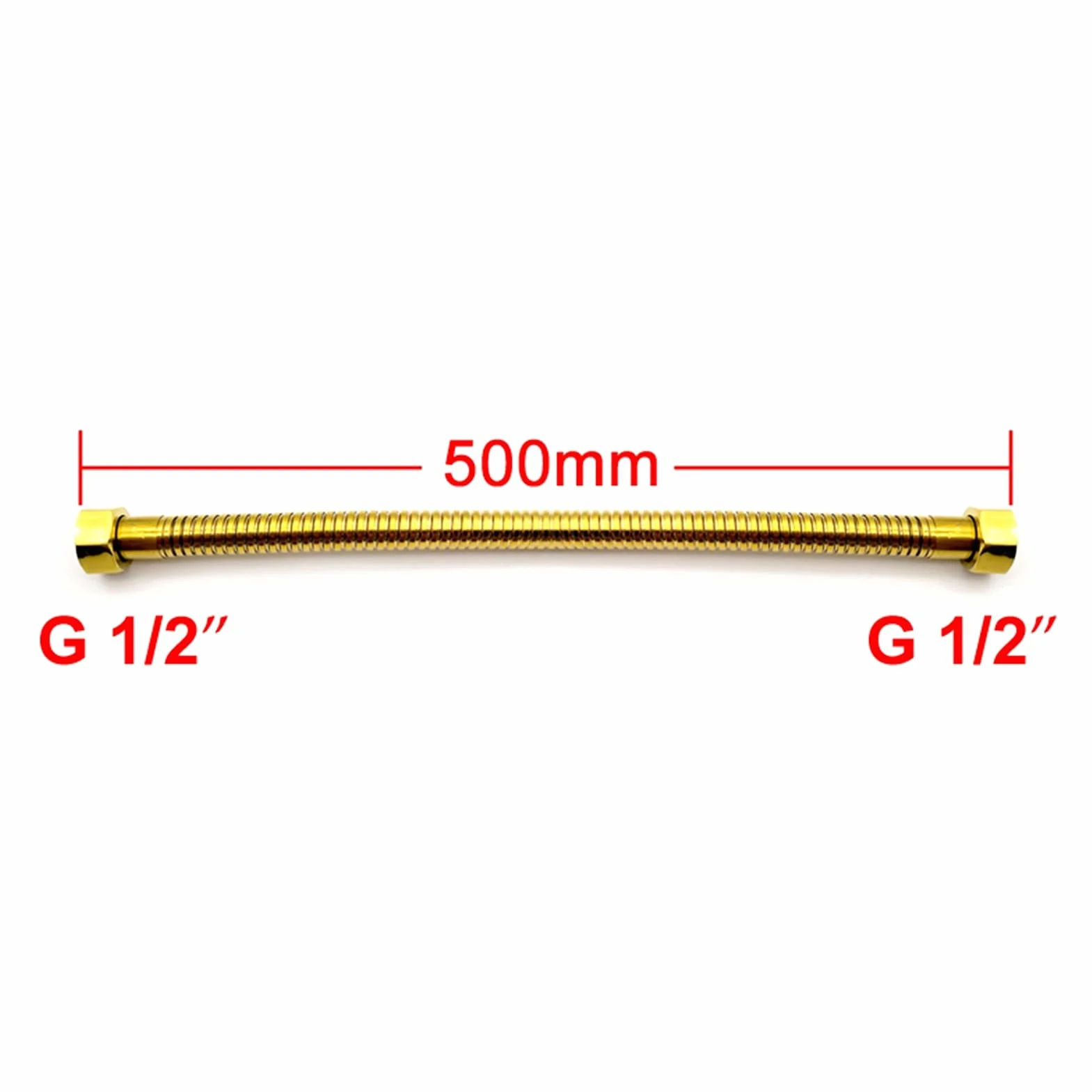 Wąż głowicy prysznicowej, Węże prysznicowe Wąż hydrauliczny 1/2 kątowy zawór przyłączeniowy do wymiany 50 cm(G)