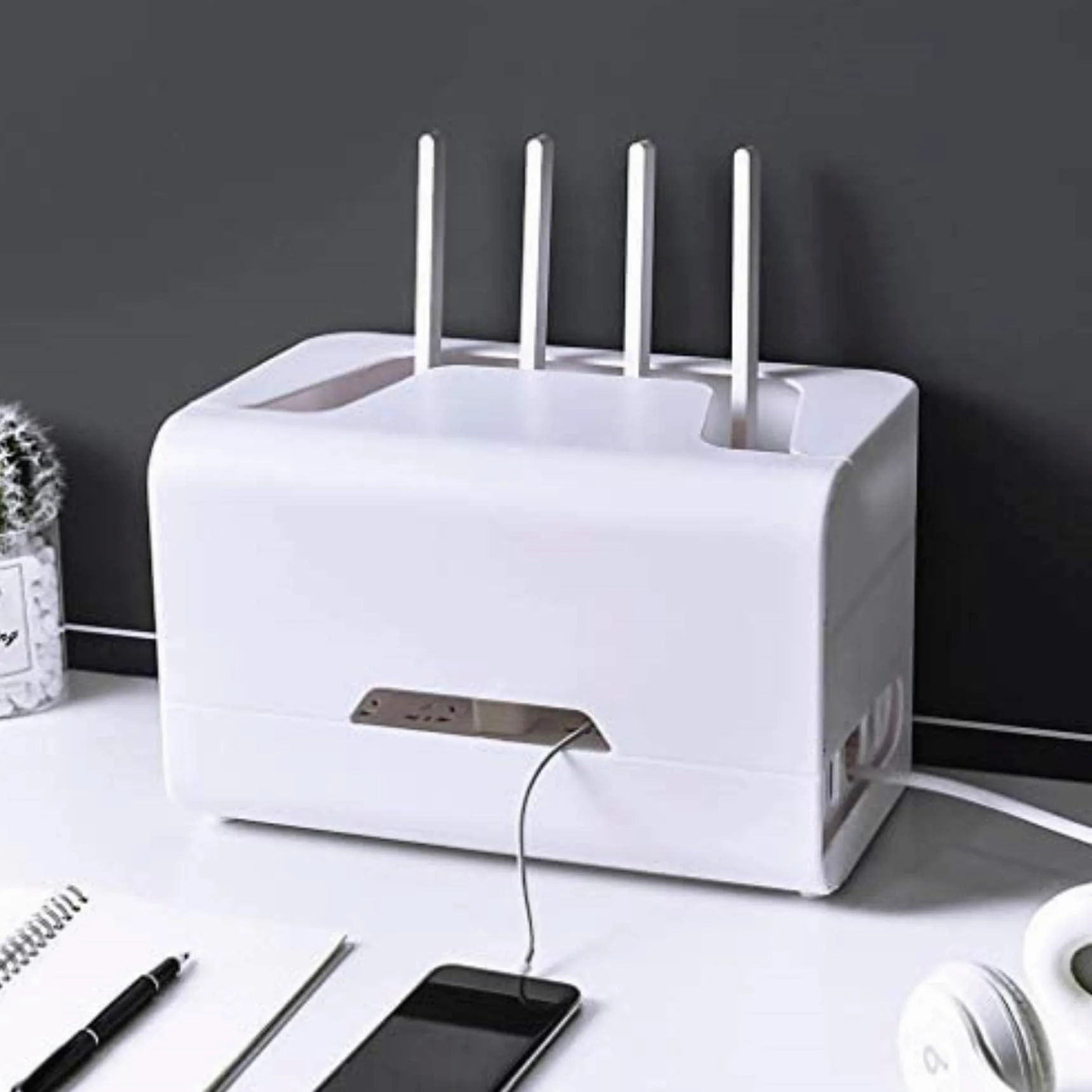 Pudełko do przechowywania routera, pudełko do przechowywania routera, uchwyt routera wi-fi, półka dekodera, wspornik na akcesoria telewizyjne, router wi-fi, pudełko TV, dekoder routerów
