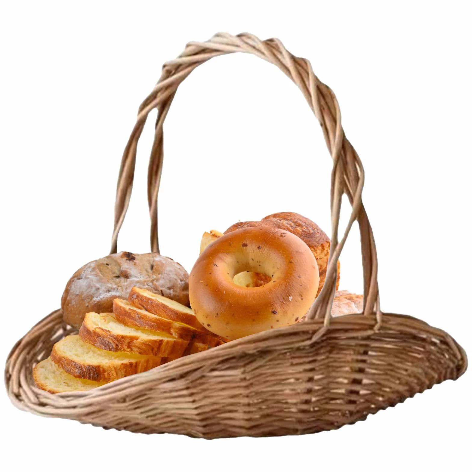 Kosz na owoce, duży kosz piknikowy, rattanowy do przechowywania, dekoracja mieszkania, do przechowywania owoców i kompozycji kwiatowych