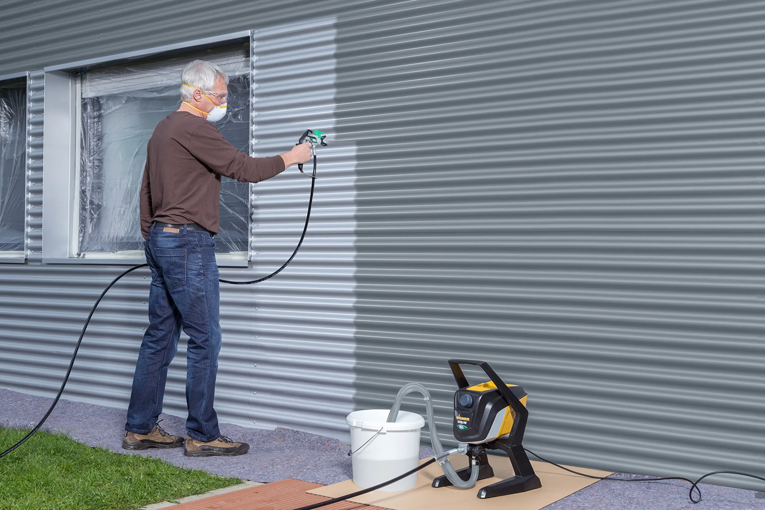 WAGNER System natryskowy Airless Control Pro 250 R do farb ściennych, lakierów i lazurów we wnętrzach, 15 m²-2 min, regulacja ciśnienia, 110 barów, wąż 9 m