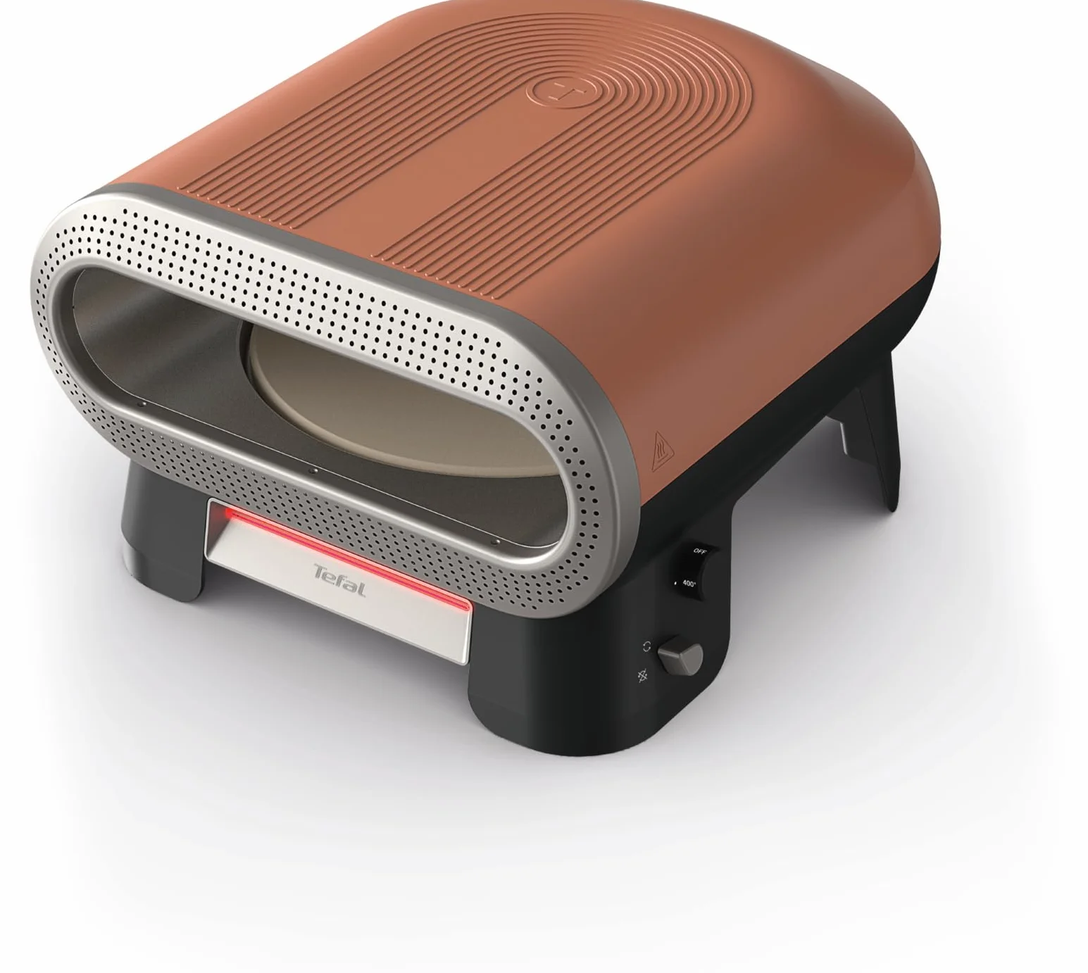 Tefal Pizza Pronto Elektryczny piec do pizzy na zewnątrz, automatyczny kamień obrotowy, 400°C, 4 temperatury
