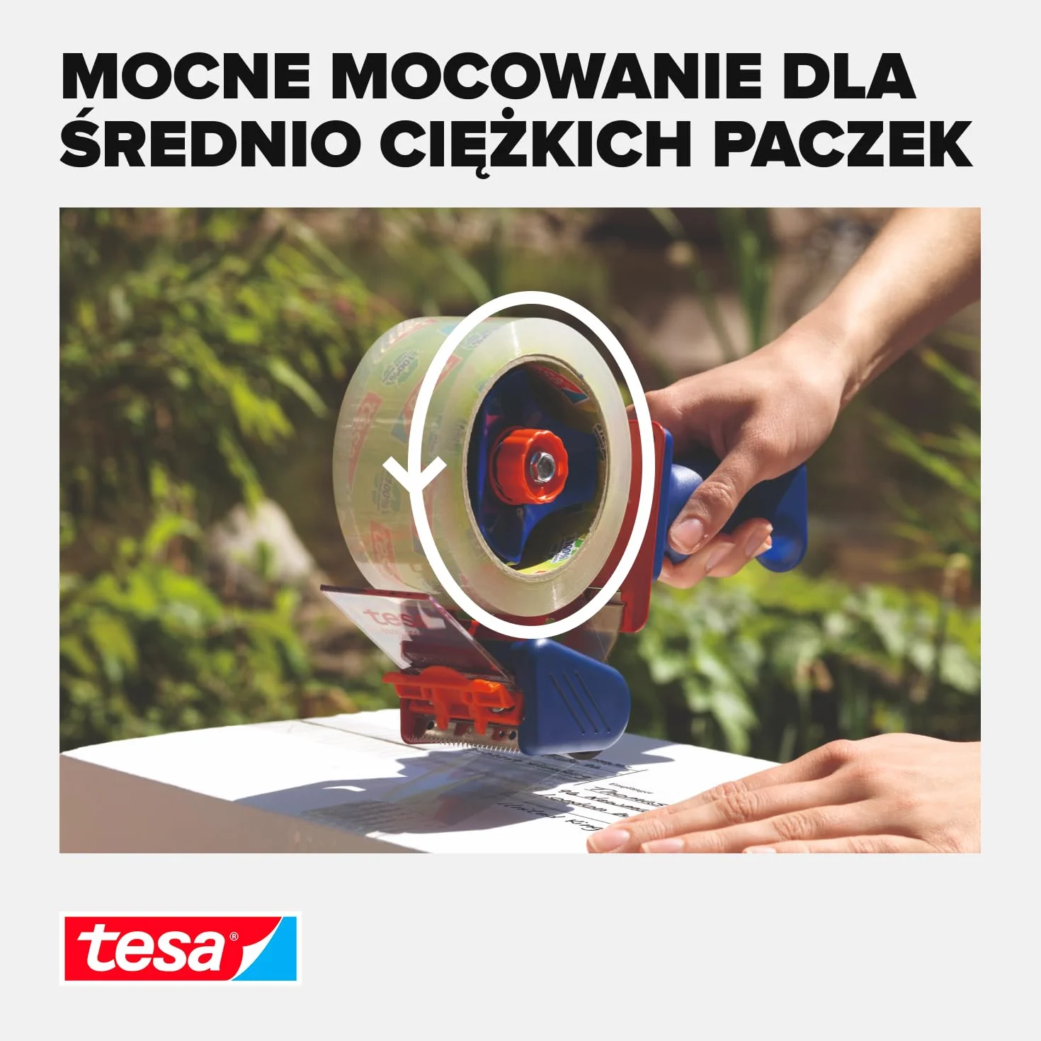 tesapack STRONG RECYCLED - taśma pakowa z 100% tworzywa z recyklingu, do paczek średniej wagi, odporna na UV i starzenie, przezroczysta, 66 m x 50 mm