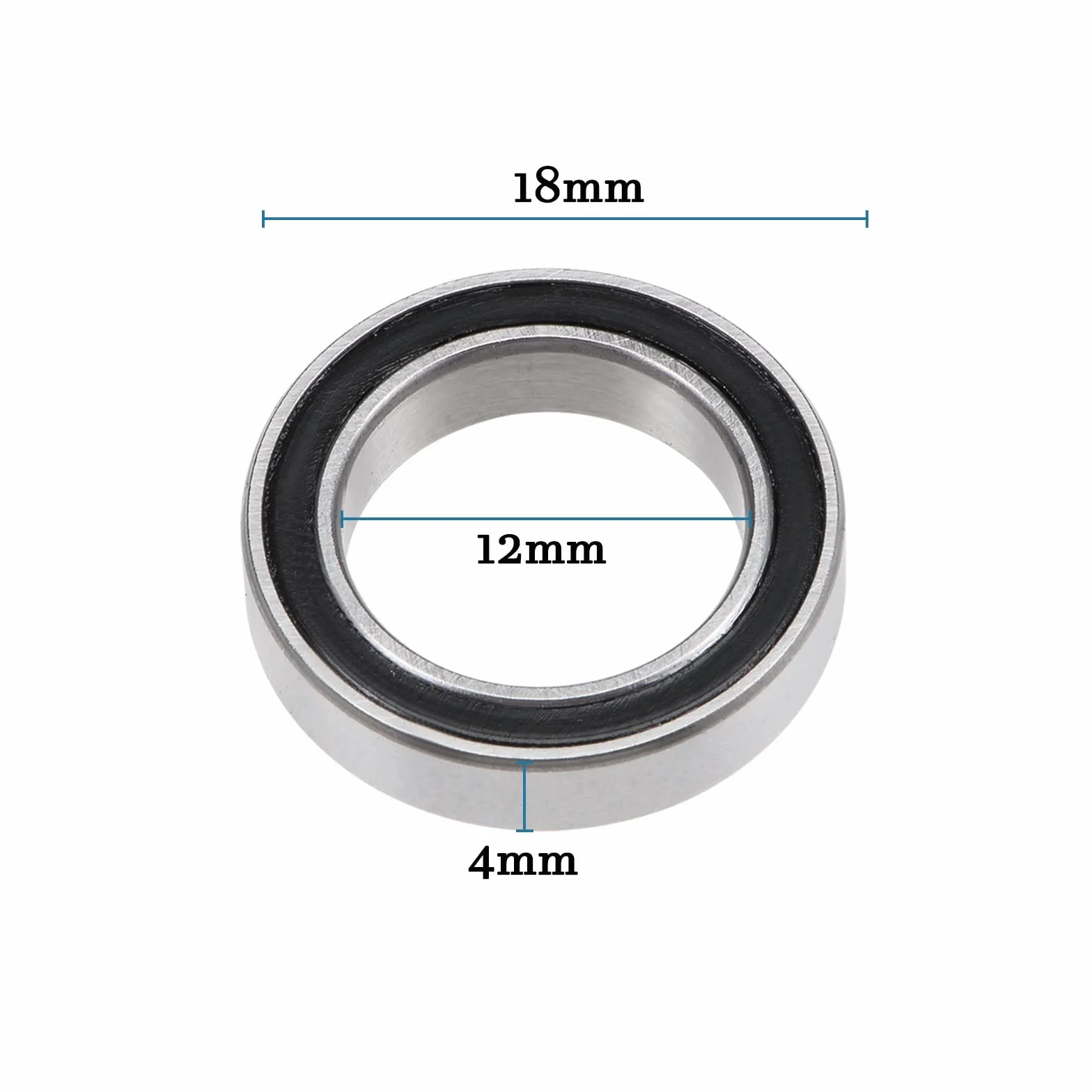 QUARKZMAN 6701-2RS 12x18x4mm Łożyska kulkowe x 5szt Chrom Stal do maszyn i narzędzi, [Podwójne uszczelnienie]