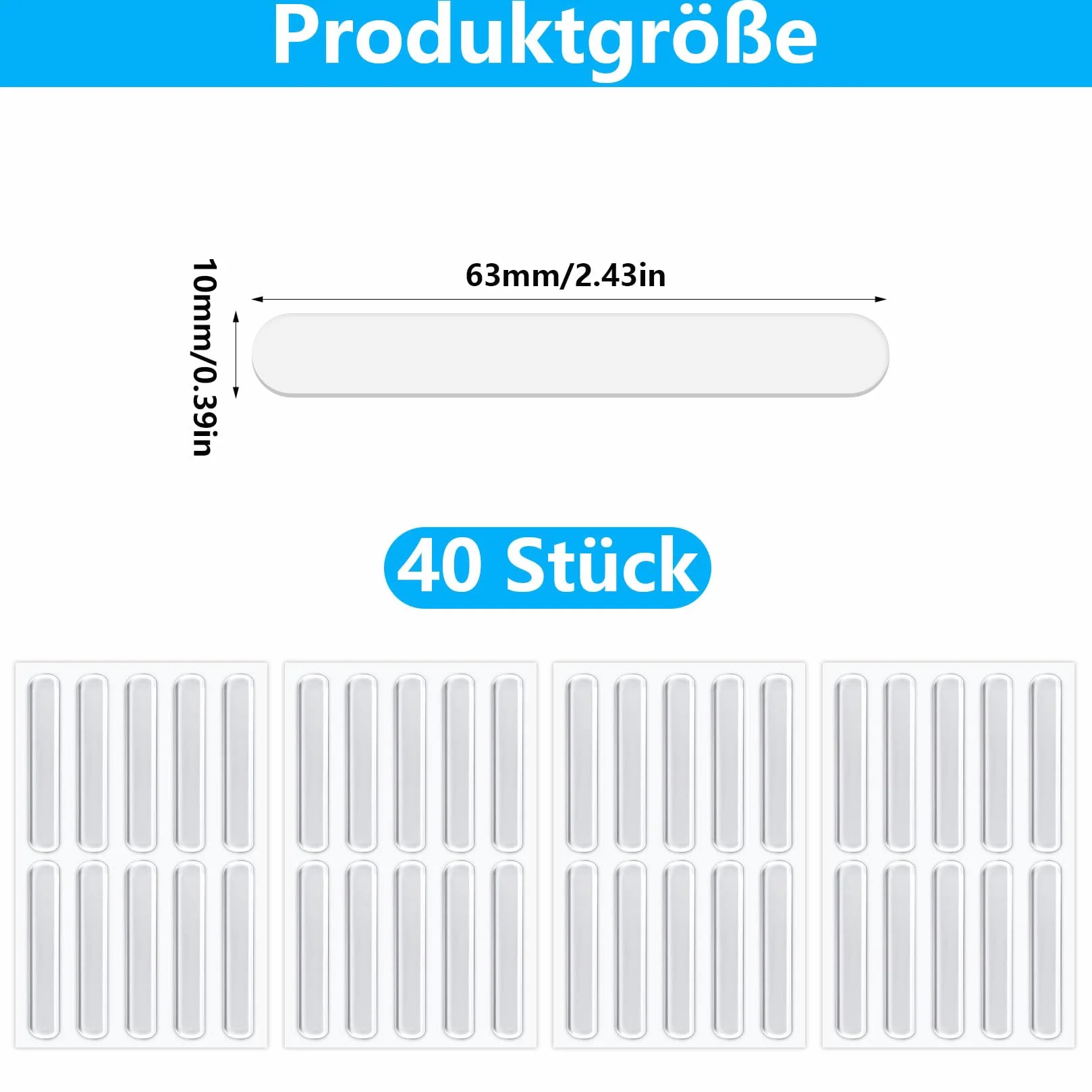 40 szt. zderzaków meblowych, samoprzylepne, elastyczne, przezroczyste, silikonowe odbojniki klamek do drzwi, ochrona przed uderzeniami, samoprzylepne, przezroczyste, ochrona ściany, krzesła, szafy