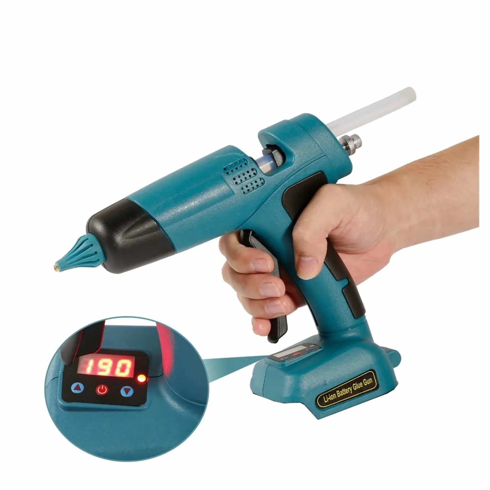 Pistolet do klejenia na gorąco Gospodarstwa domowego DIY bezprzewodowy elektryczny pistolet do klejenia na gorąco spawanie gorąca wiatrówka cyfrowy wyświetlacz 11mm kleje w sztyfcie do prac rzemieślni
