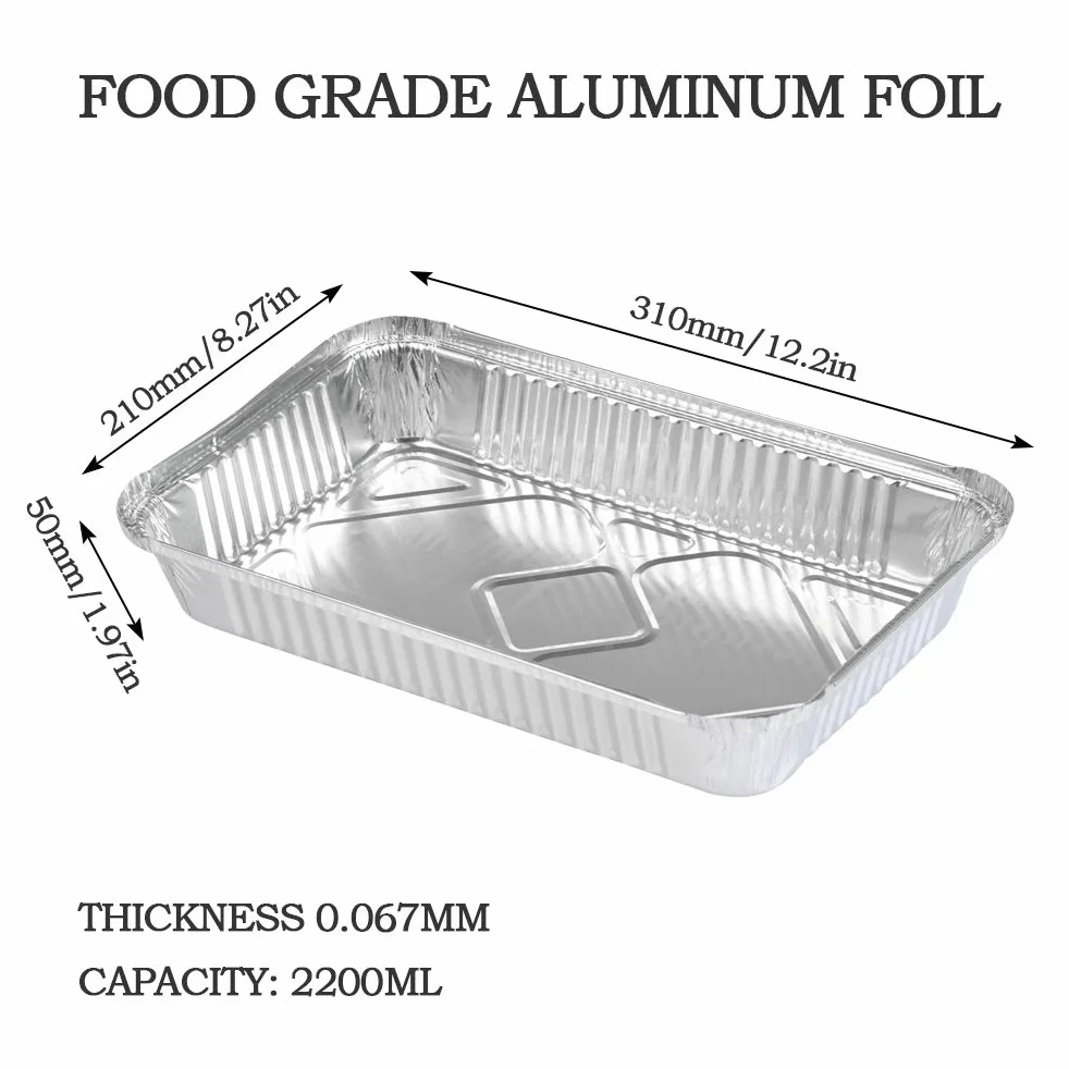 Aluminiowe tacki do grillowania 31x21x5 cm 25 szt. FOCCTS