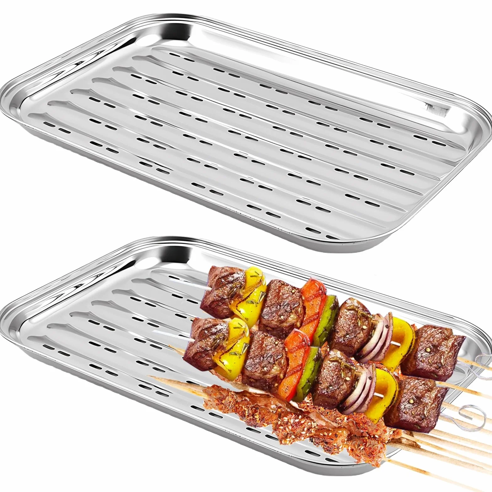 Tacki do grilla ze stali nierdzewnej 34,5 x 24,2 x 2,7 cm GOMETY