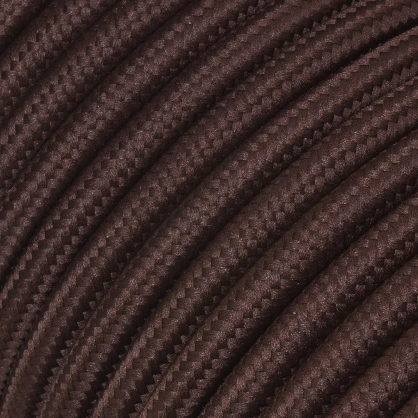 Kabel tekstylny do lampy, kabel okrągły, dwużyłowy (2 x 0,75 mm²), brązowy (ciemnobrązowy) - 50 metrów