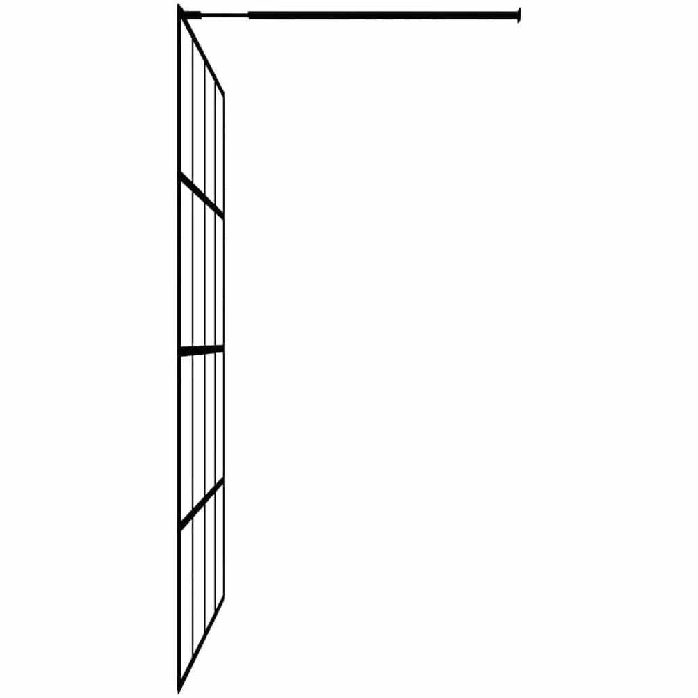 Ścianka prysznicowa z 4 szklanymi elementami i szkłem bezpiecznym 5 mm, regulowana ścianka prysznicowa z aluminiową ramą i paskami poprzecznymi do kabiny prysznicowej Walk-in 90 x 195 cm