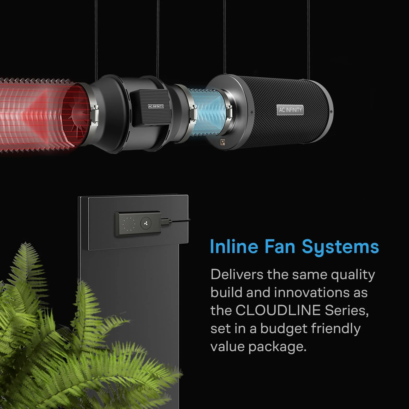AC Infinity Zestaw do filtracji powietrza 10 cm wentylator liniowy CLOUDLINE filtr węglowy