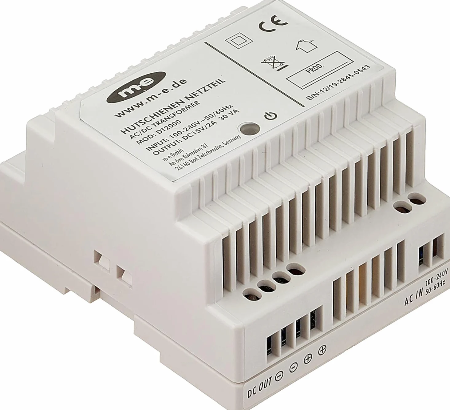 m-e Elektroniczny zasilacz na szynę DIN DT-2000
