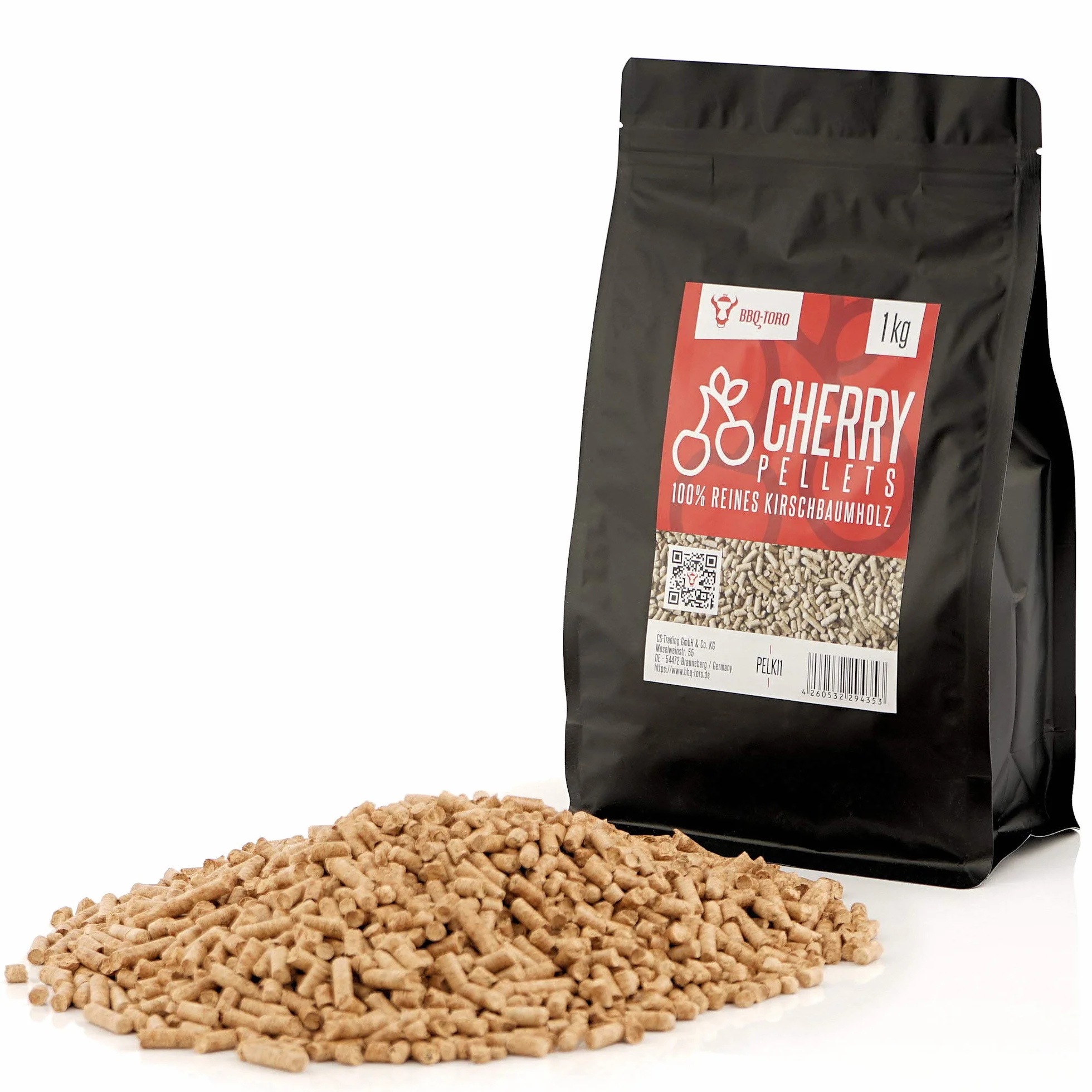 BBQ-Toro Wiśniowy Pellet do grillu, 1 kg, 100% z drewna wiśniowego, wędzarnia, piec pizzy na pellet, instalacje grzewcze