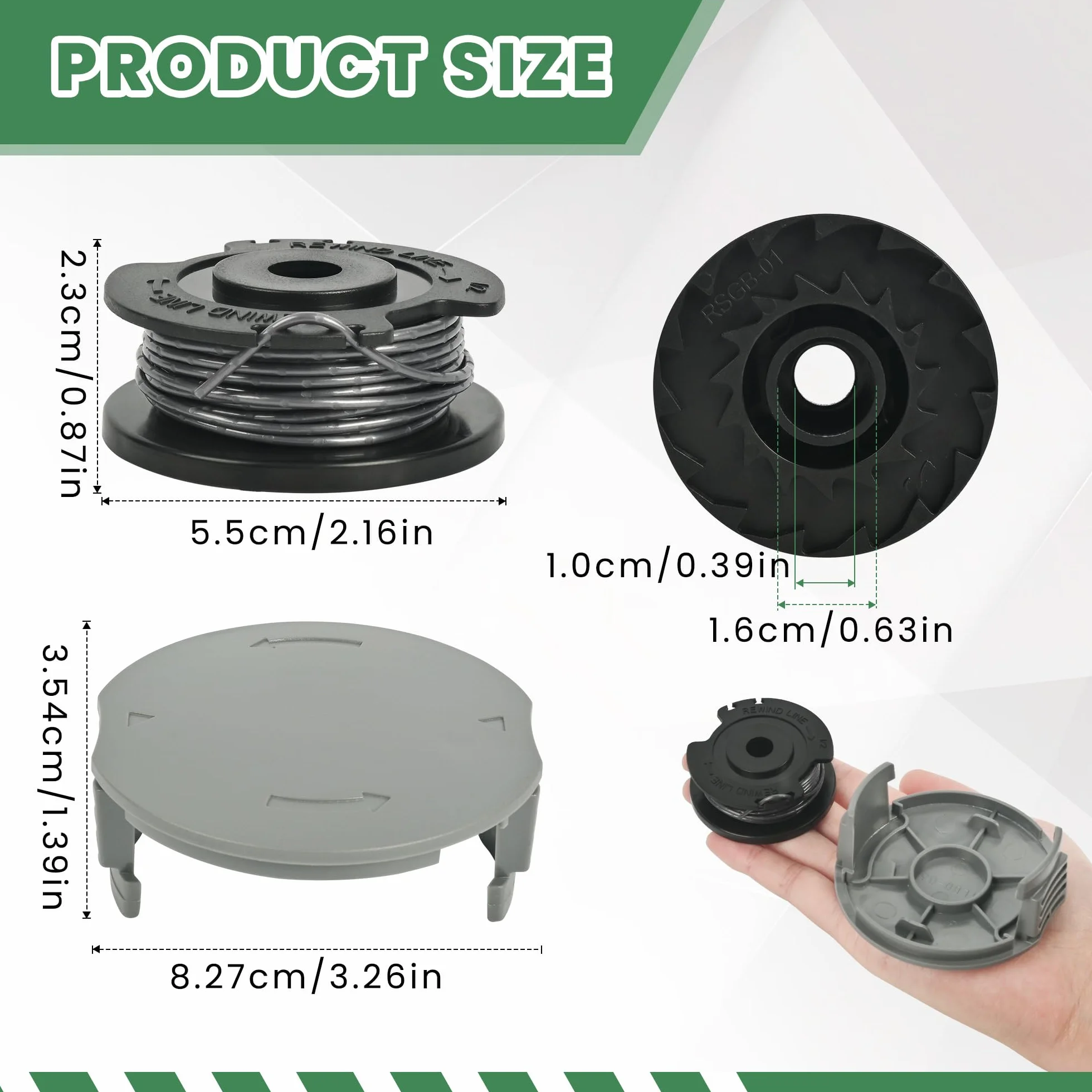 Szpula żyłki do podkaszarki Bosh EasyGrassCut, 6 szpulek żyłkowych F016800569 i 2 osłony na szpulki F016F05320