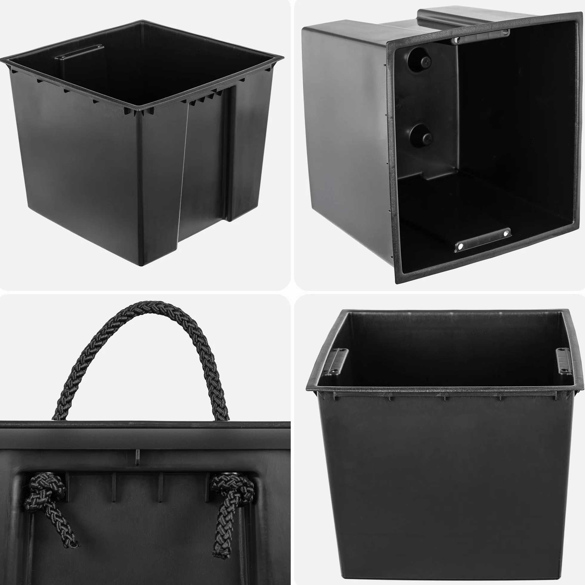 KADAX Wkładka do doniczek 35 cm czarna prostokątna 34,5 x 28 cm z uchwytami