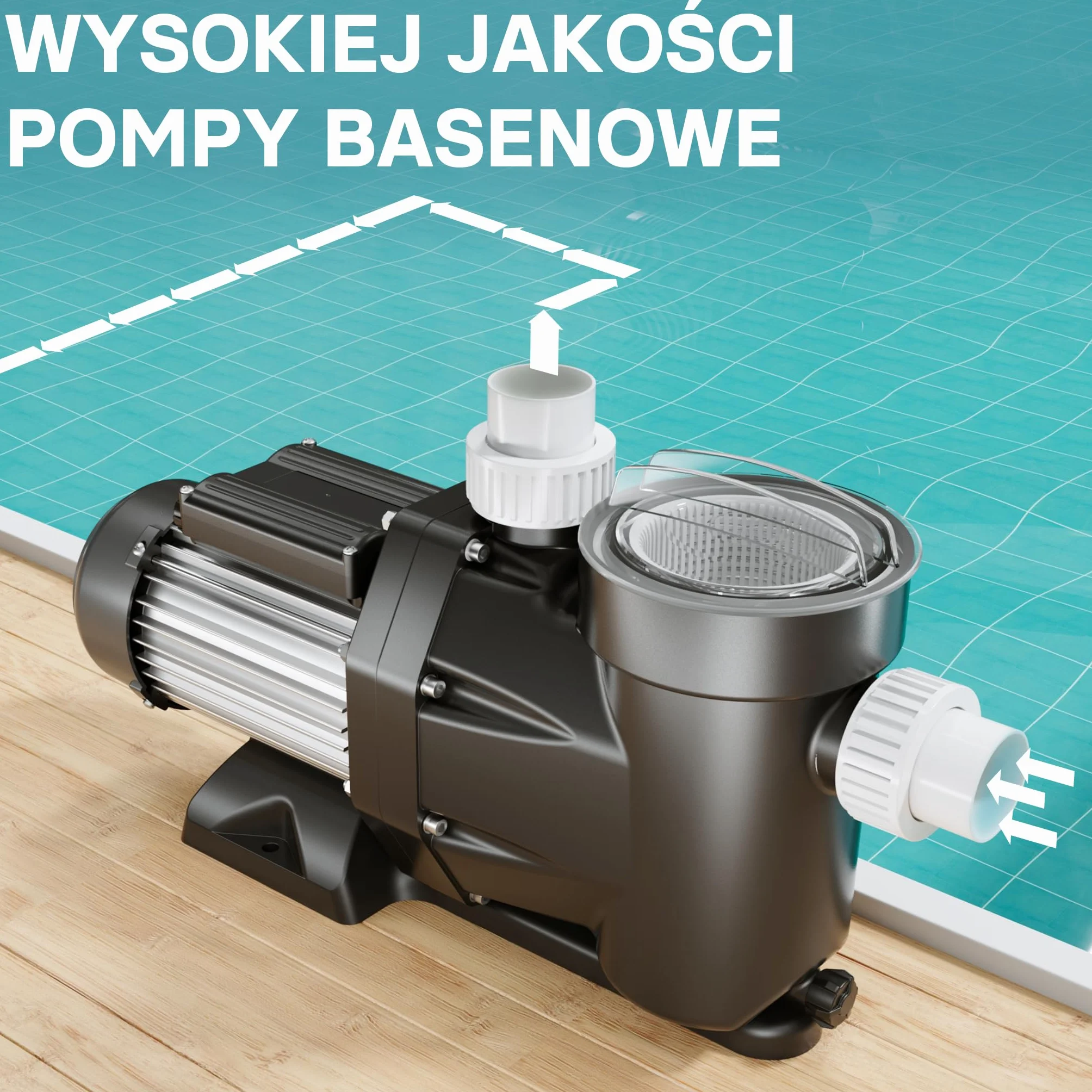 WilTec Pompa basenowa 19200 l/h 750 W cicha pompa filtrująca cyrkulacyjna